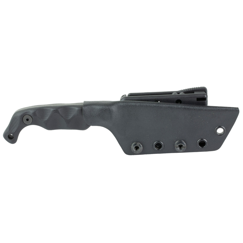 Stroup Knives Bravo5 Fixed Blade Knife with 3.5-Inch Plain Edge - Black Handle