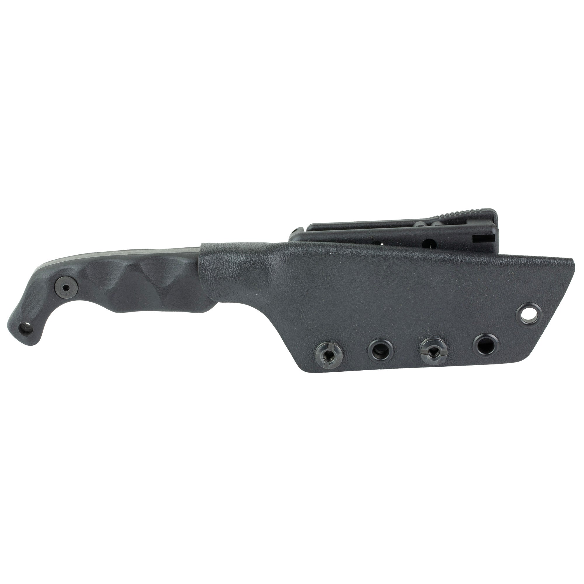 Stroup Knives Bravo5 Fixed Blade Knife with 3.5-Inch Plain Edge - Black Handle