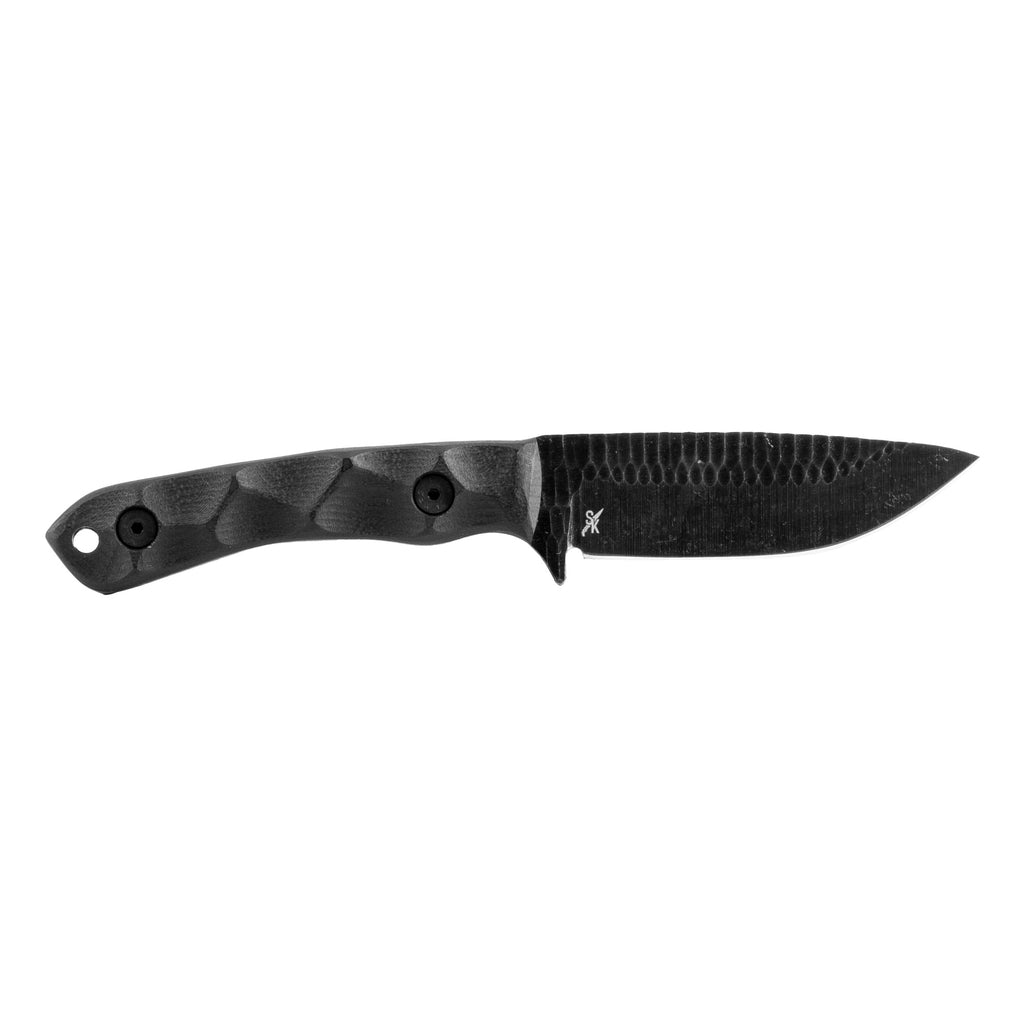 Stroup Knives GP2 Fixed Blade Knife with 3.5-Inch Plain Edge and Black Handle