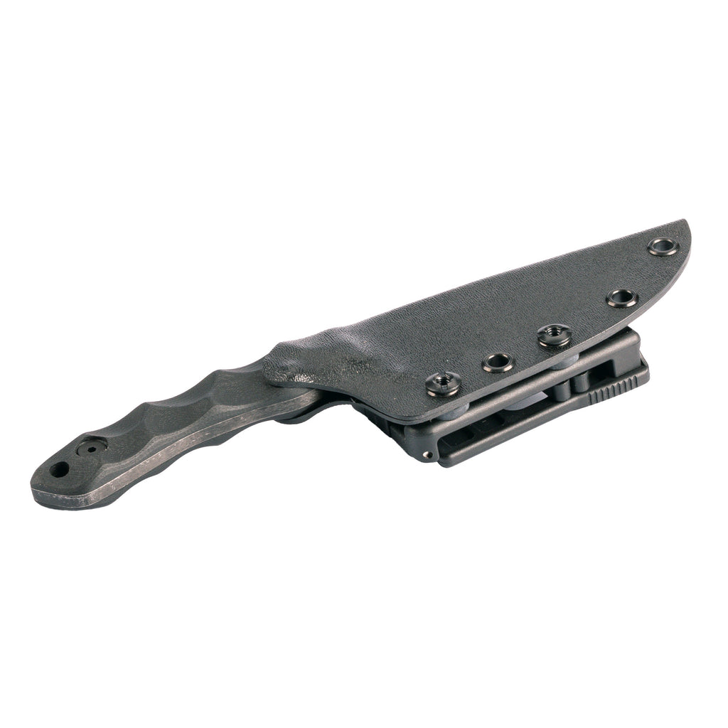 Stroup Knives GP2 Fixed Blade Knife with 3.5-Inch Plain Edge and Black Handle