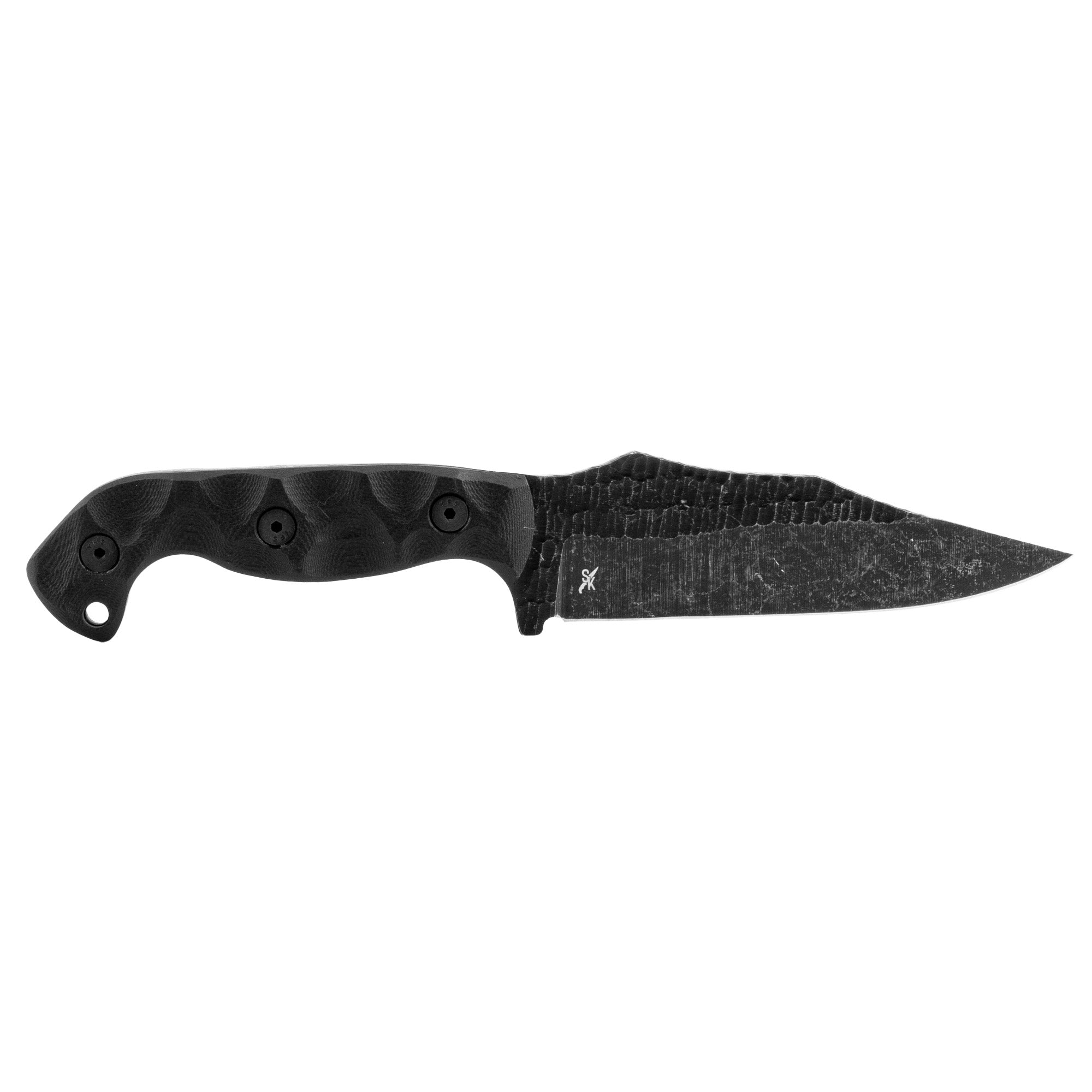 Stroup Knives TU1-B-G10 Fixed Blade Knife with Black Handle and Plain Edge