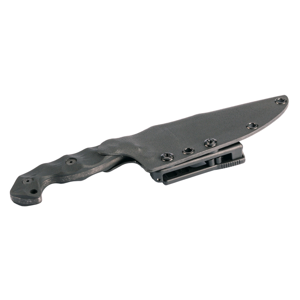 Stroup Knives TU1-B-G10 Fixed Blade Knife with Black Handle and Plain Edge