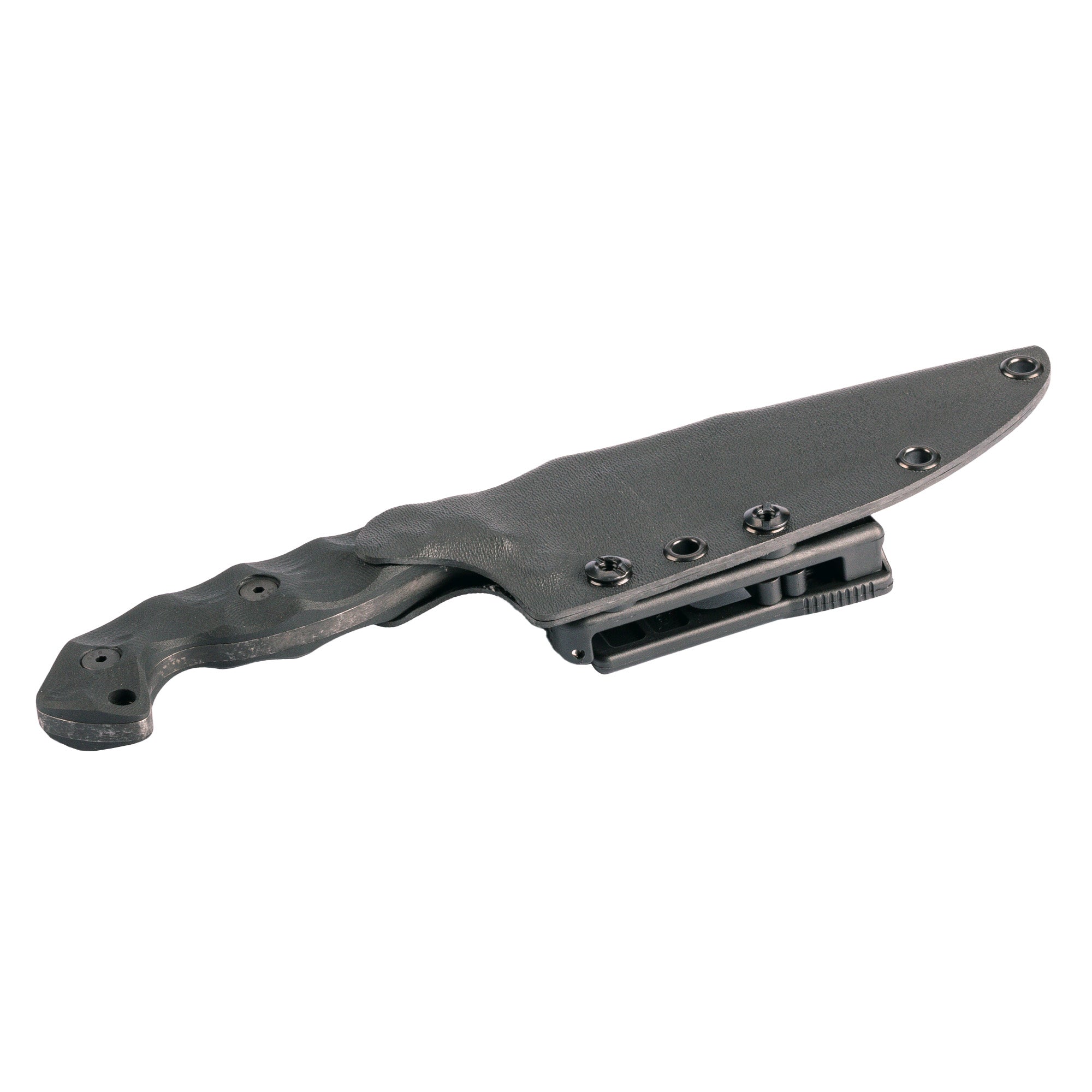 Stroup Knives TU1-B-G10 Fixed Blade Knife with Black Handle and Plain Edge