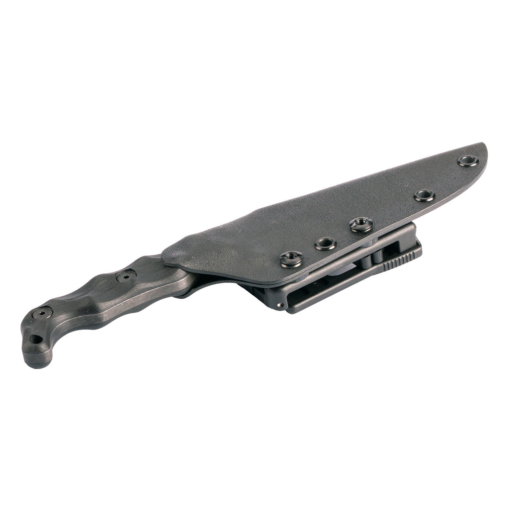 Stroup Knives TU2 Fixed Blade Knife with Black Handle and 1095 Carbon Steel Edge