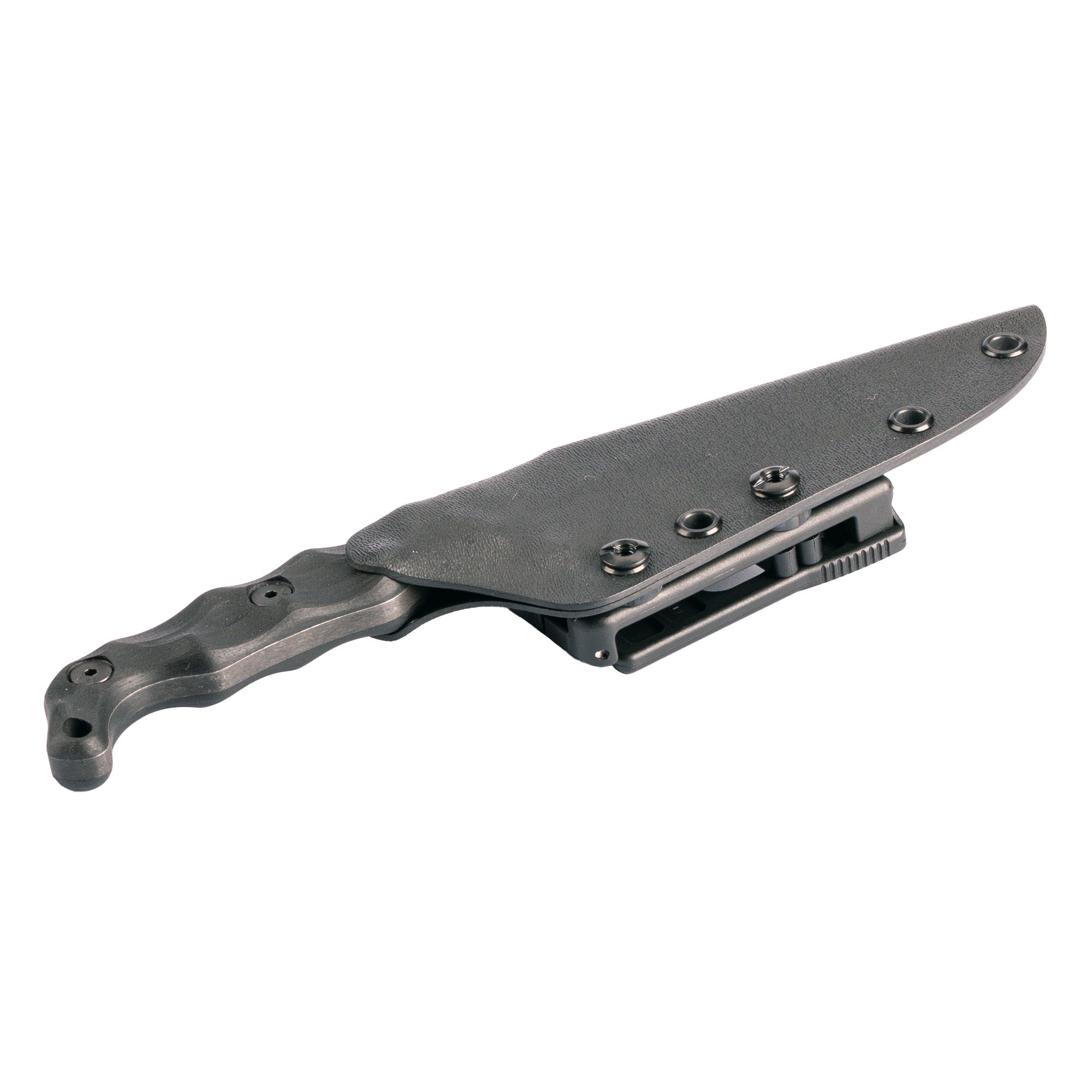 Stroup Knives TU2 Fixed Blade Knife with Black Handle and 1095 Carbon Steel Edge