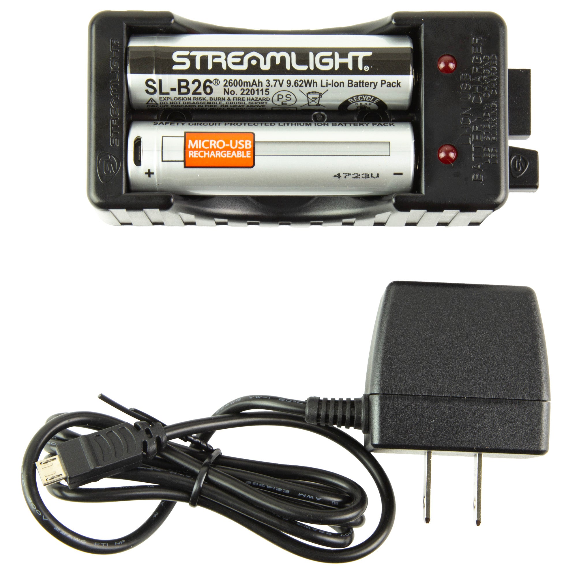 Streamlight SL-B26 Charger Kit with 18650 Lithium-Ion Batteries and Dual Power Inputs