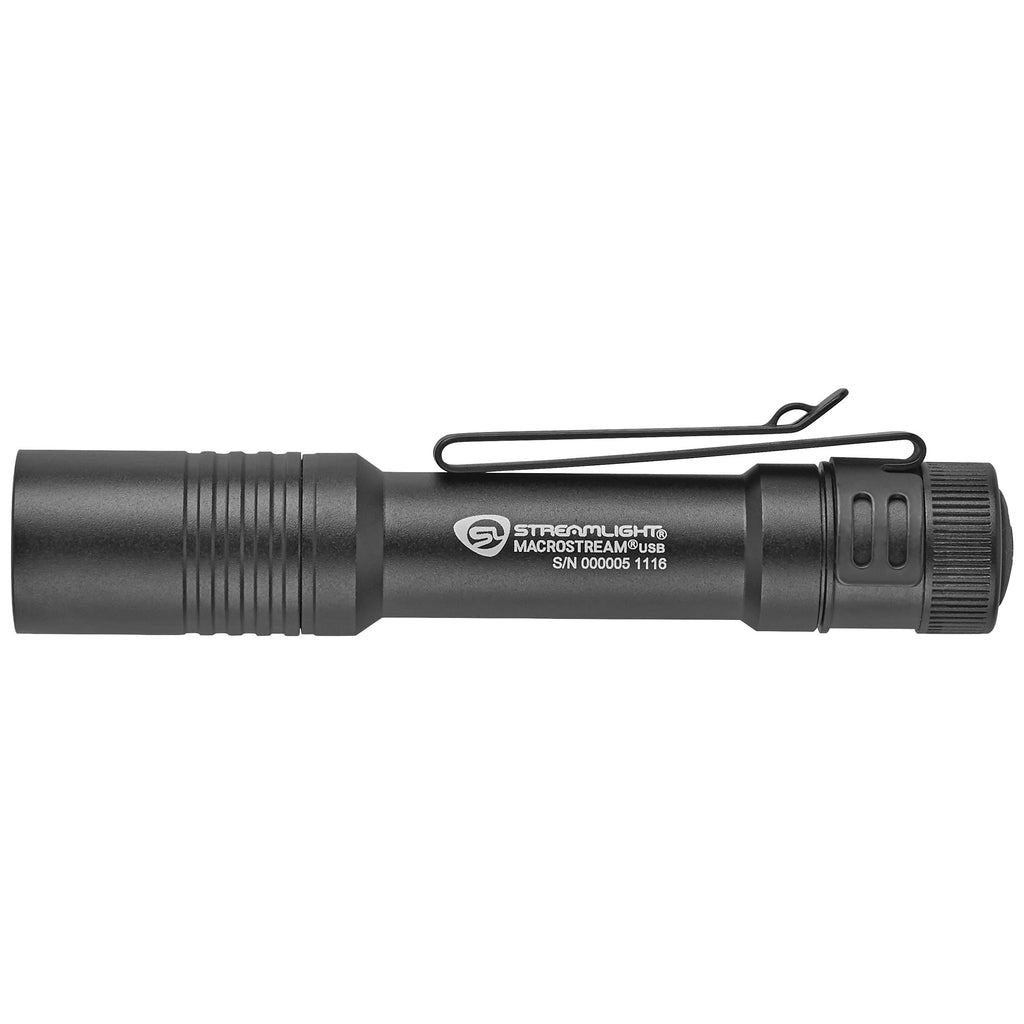 Streamlight Macrostream USB Black LED Flashlight - Tactical, Weapon Mount & Safety Rated