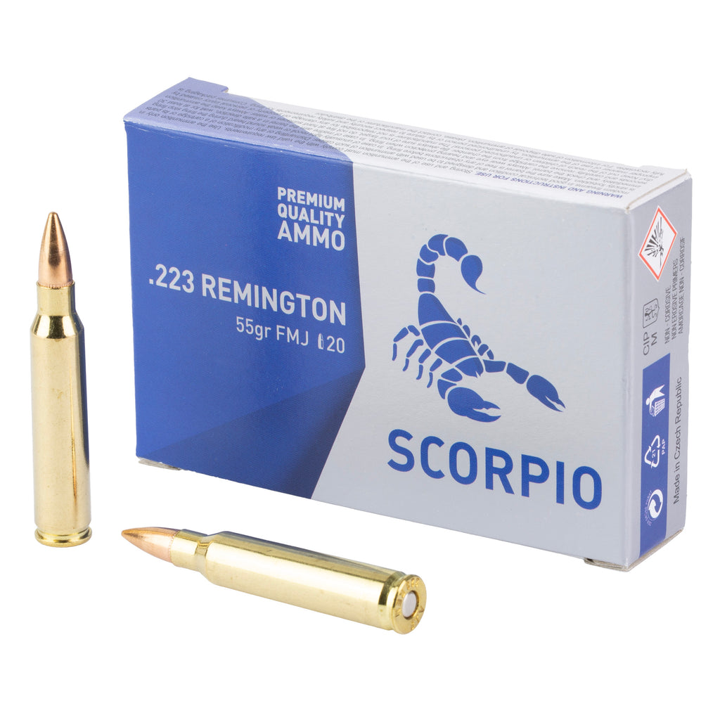 STV Technology Scorpio .223 Remington 55 Grain FMJ Ammunition – 20 Rounds / Box, 1000 Rounds Case