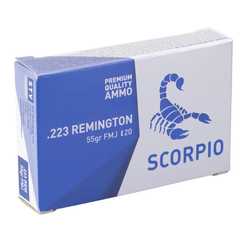 STV Technology Scorpio .223 Remington 55 Grain FMJ Ammunition – 20 Rounds / Box, 1000 Rounds Case