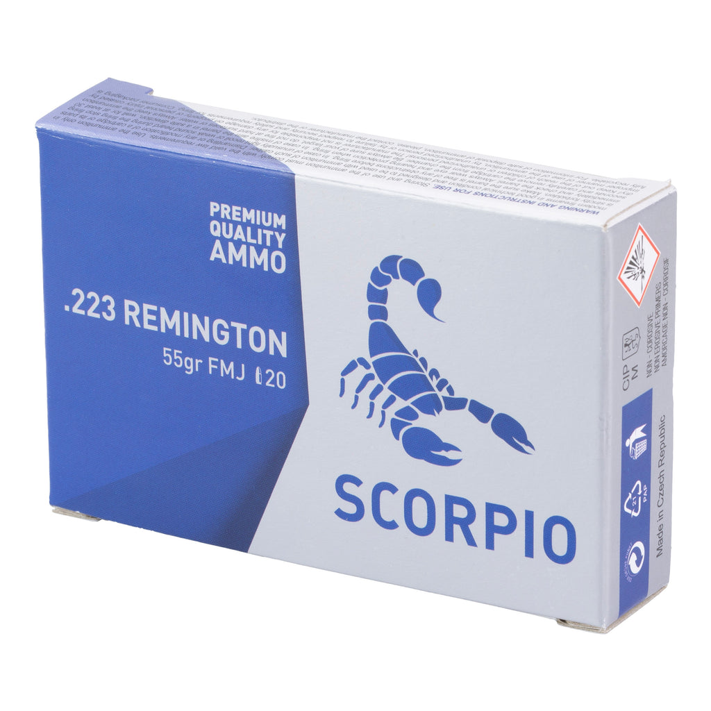 STV Technology Scorpio .223 Remington 55 Grain FMJ Ammunition – 20 Rounds / Box, 1000 Rounds Case