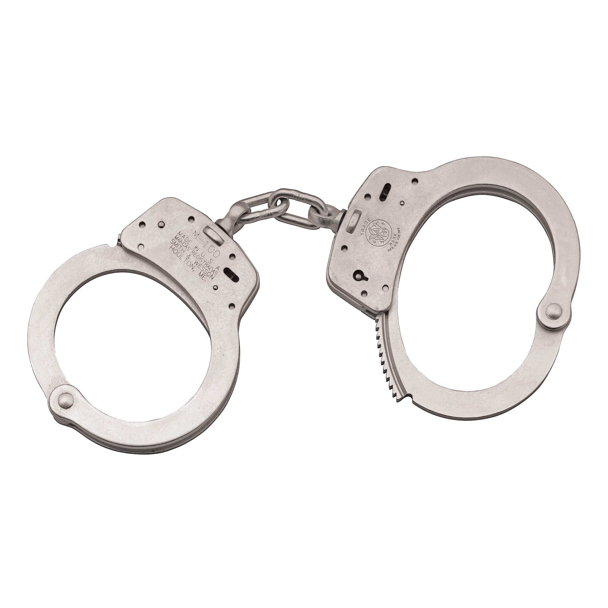 Smith & Wesson S&W 100 Nickel Handcuffs - Heavy Duty Steel with Double Locking Mechanism