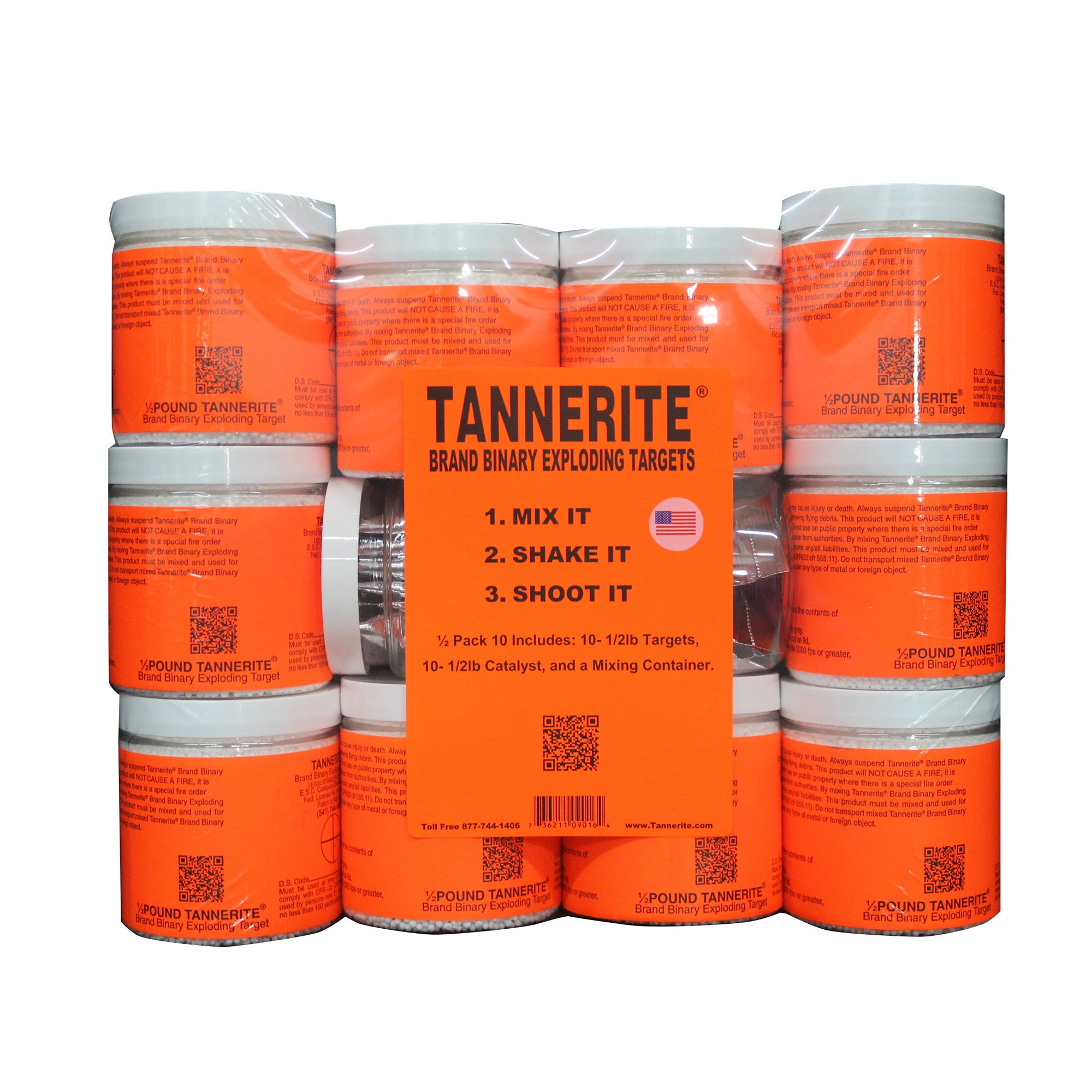 Tannerite Brick 1/2 Pound Target - 10 Pack for Safe and Non-Flammable Shooting Practice