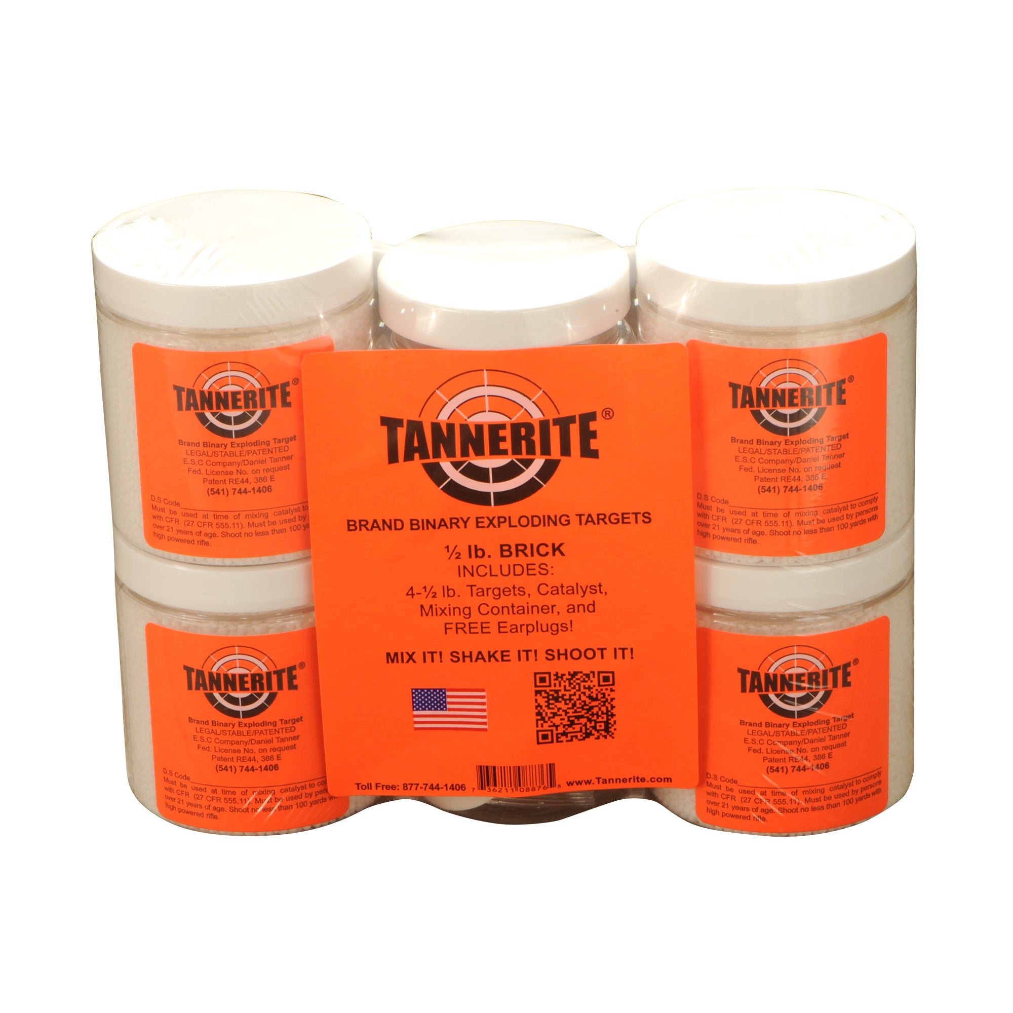 Tannerite Half Brick 1/2 Pound Target – Safe Non-Flammable Shooting Practice for Hunters and Law Enforcement