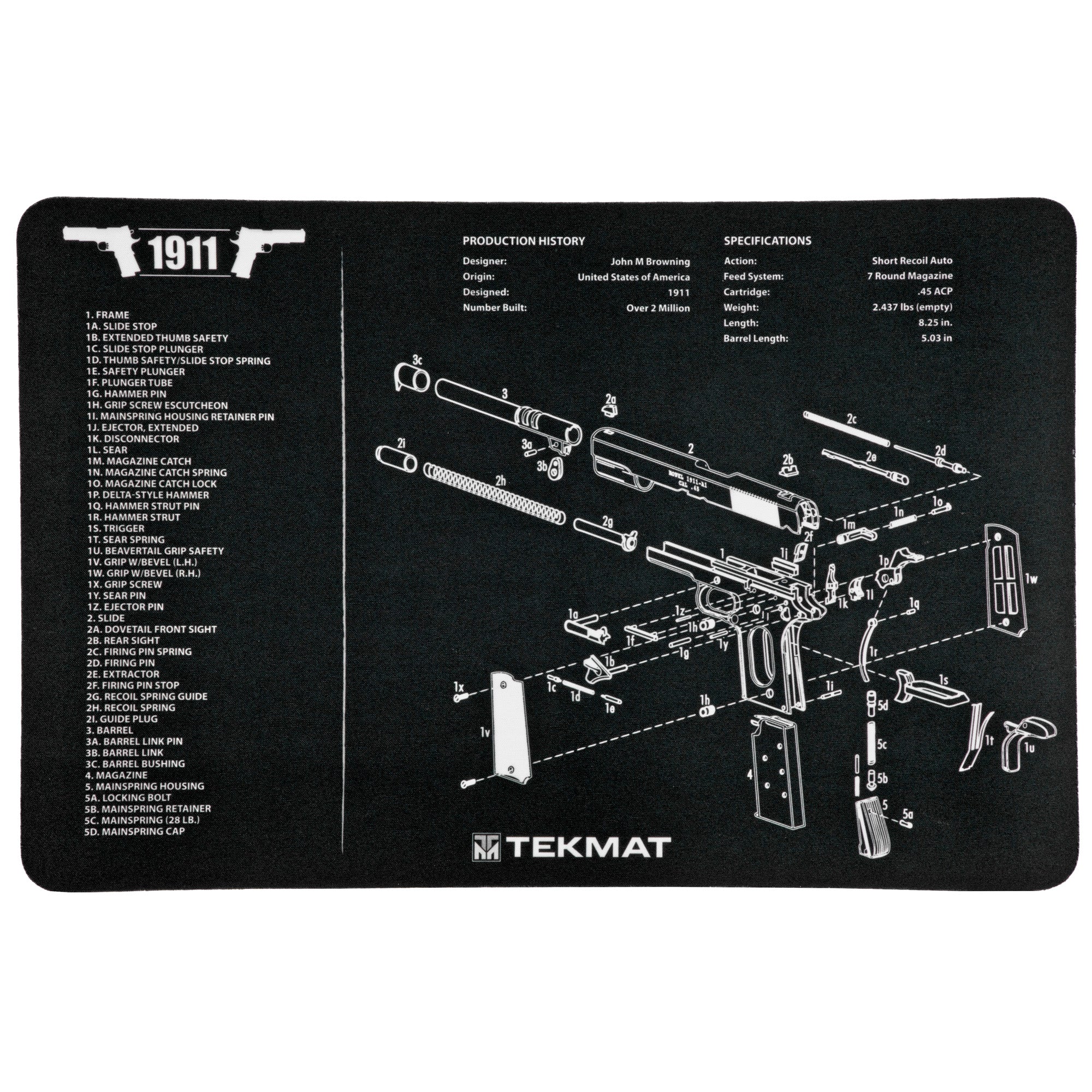 TekMat Pistol Mat for 1911 - Gun Cleaning and Maintenance Surface