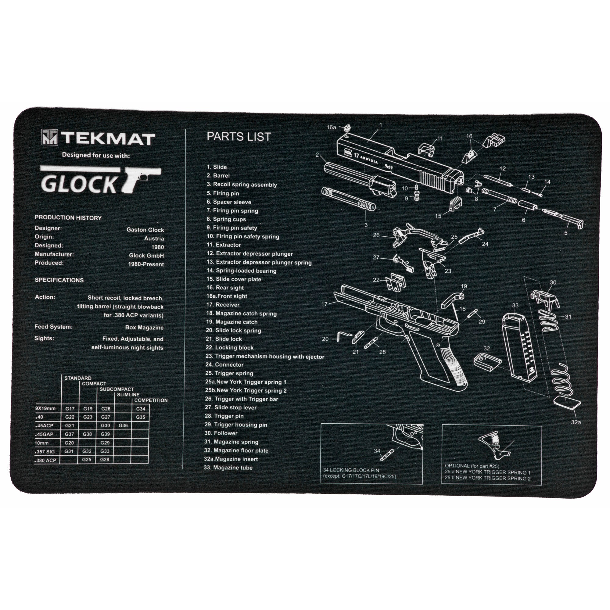 TekMat Pistol Mat for Glock 17 – Protect and Maintain Your Firearm with Precision