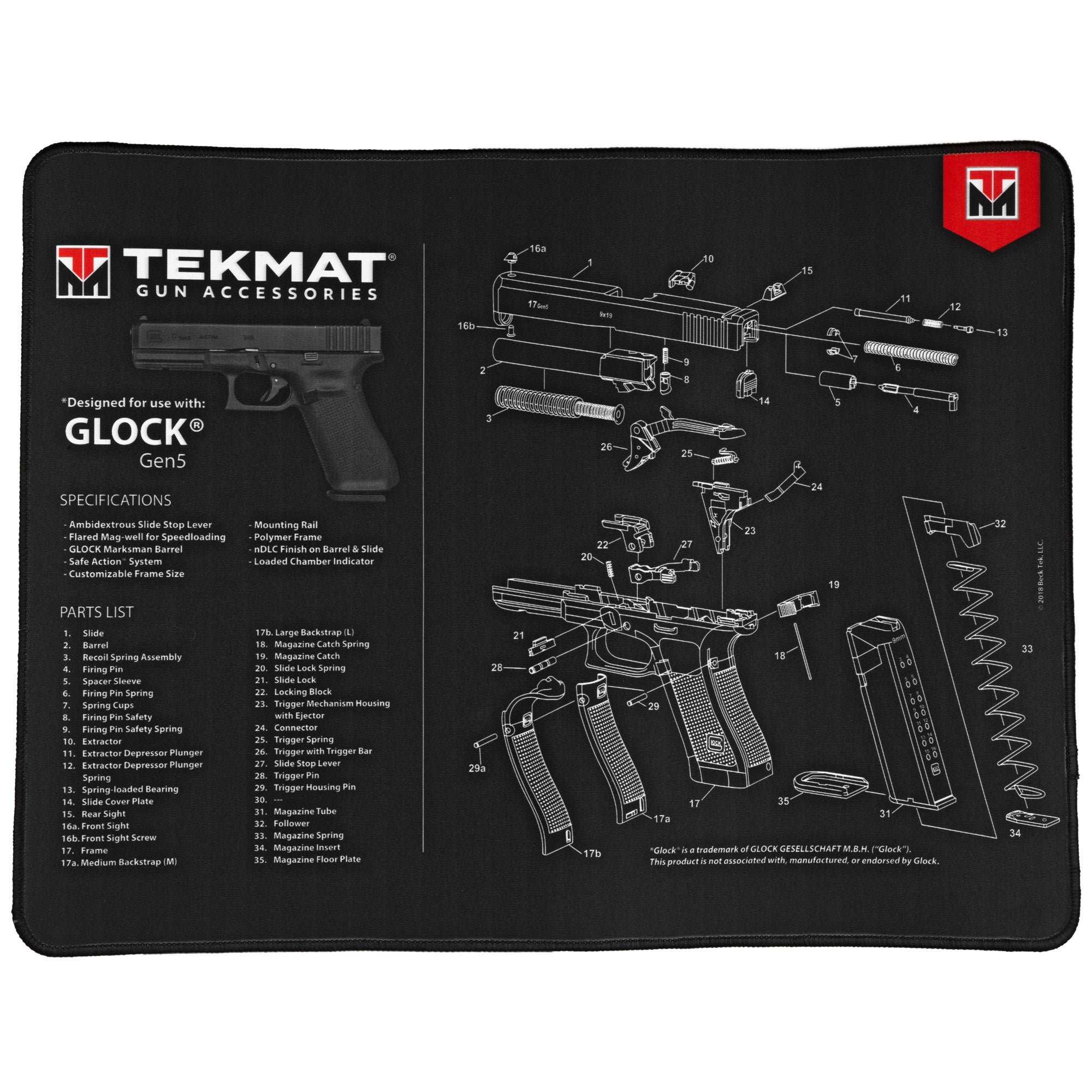 TekMat Ultra Mat for Glock Gen 5 – Gun Cleaning and Maintenance Surface