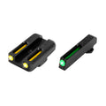 TRUGLO Brite-Site TFO Sight Set for Glock 42/43 – Green and Yellow Fiber-Optic and Tritium Combination