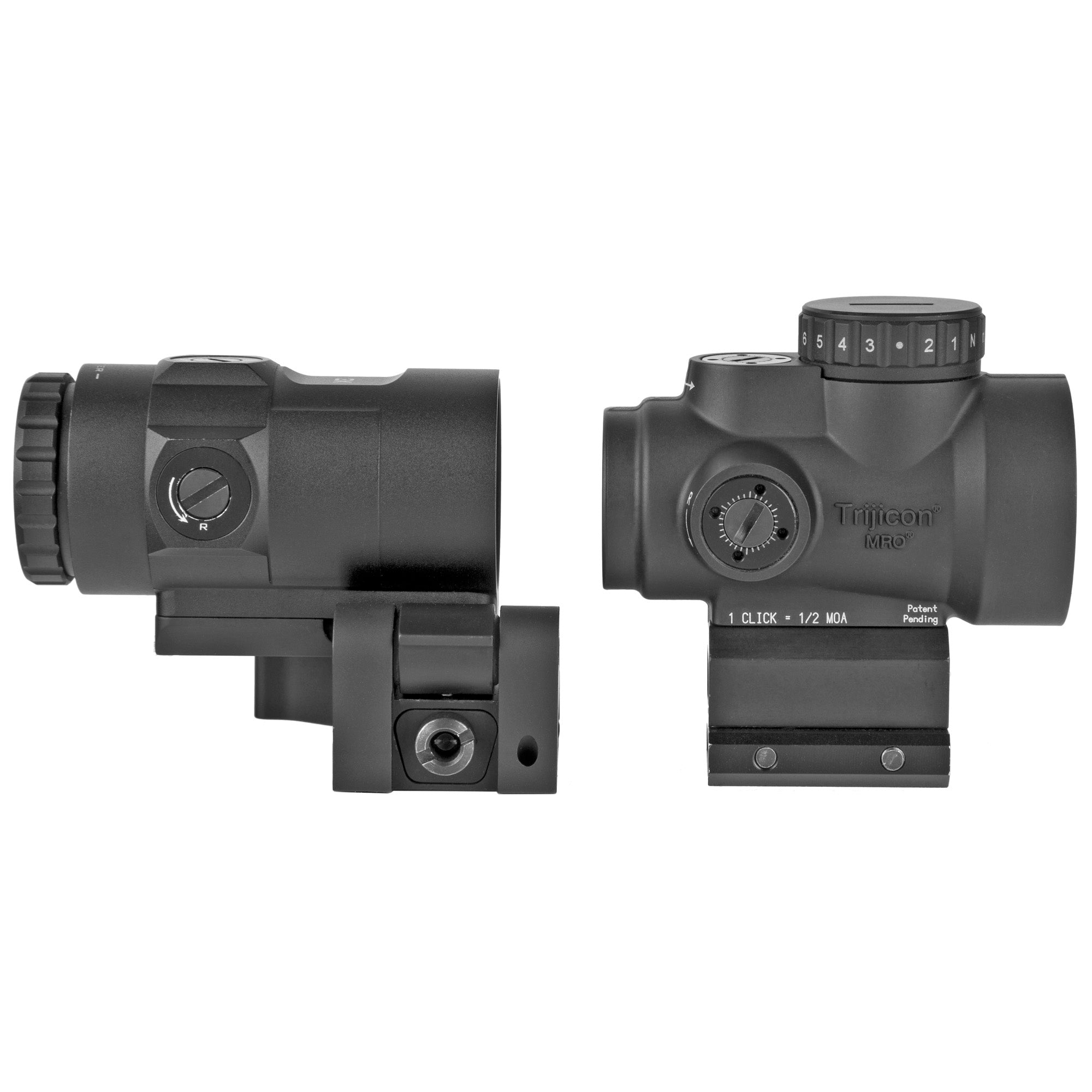Trijicon MRO HD Red Dot Sight with Magnifier Combo - 25mm Objective, 1X Power, 68 MOA & 2 MOA Reticle