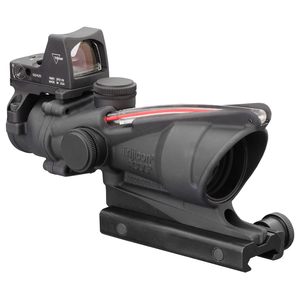 Trijicon ACOG 4x32 Red Chevron .223 Rifle Scope with RMR - Black