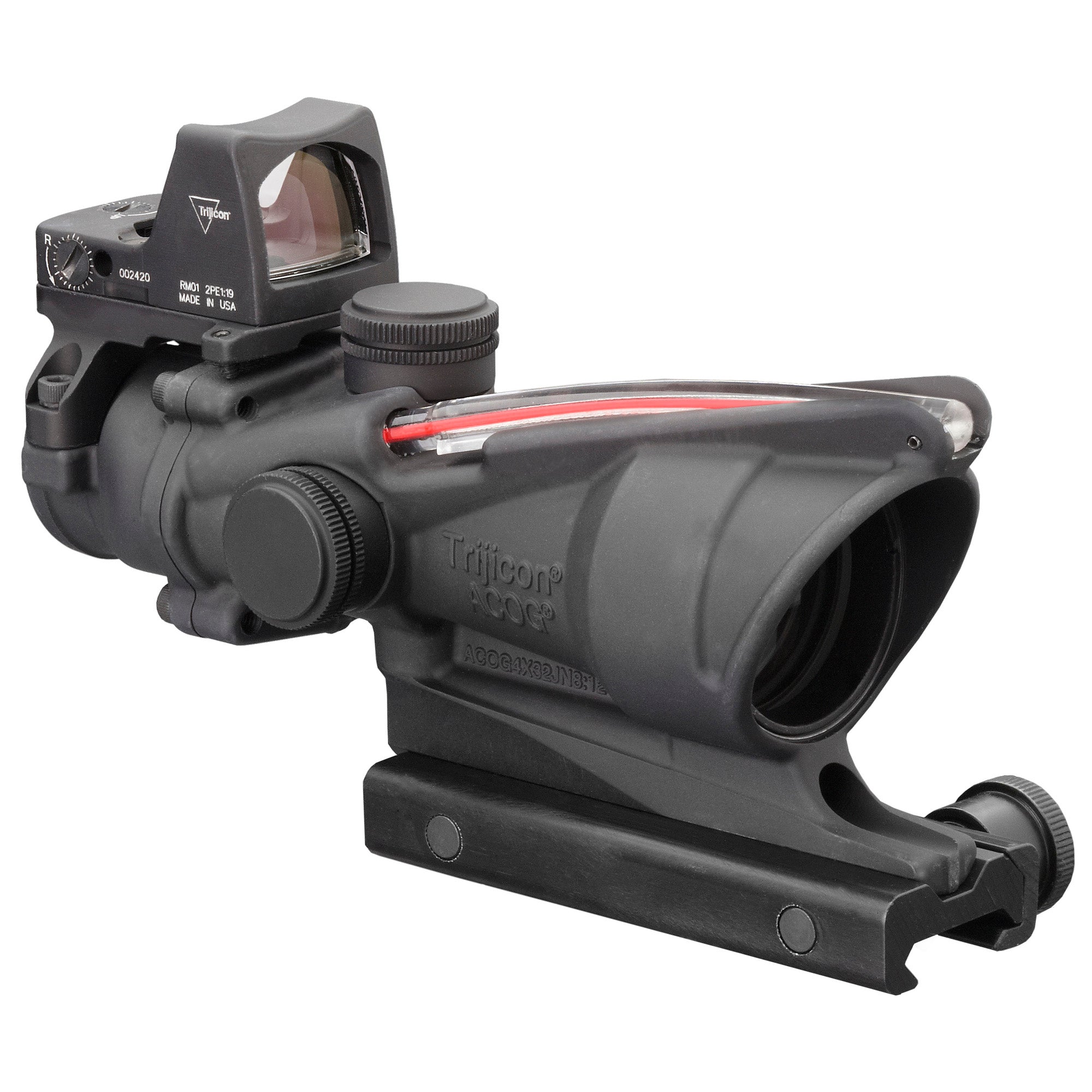 Trijicon ACOG 4x32 Red Chevron .223 Rifle Scope with RMR - Black