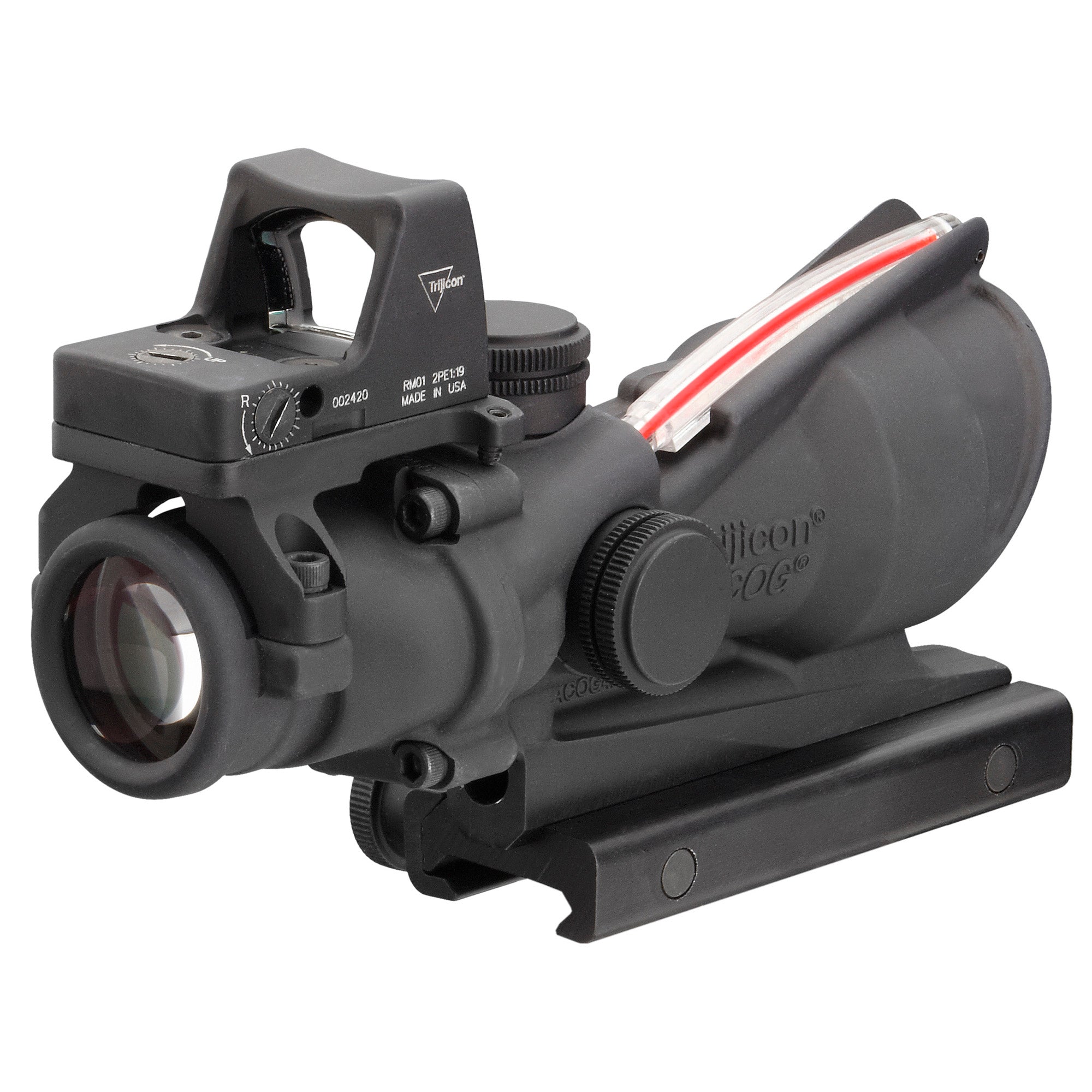 Trijicon ACOG 4x32 Red Chevron .223 Rifle Scope with RMR - Black