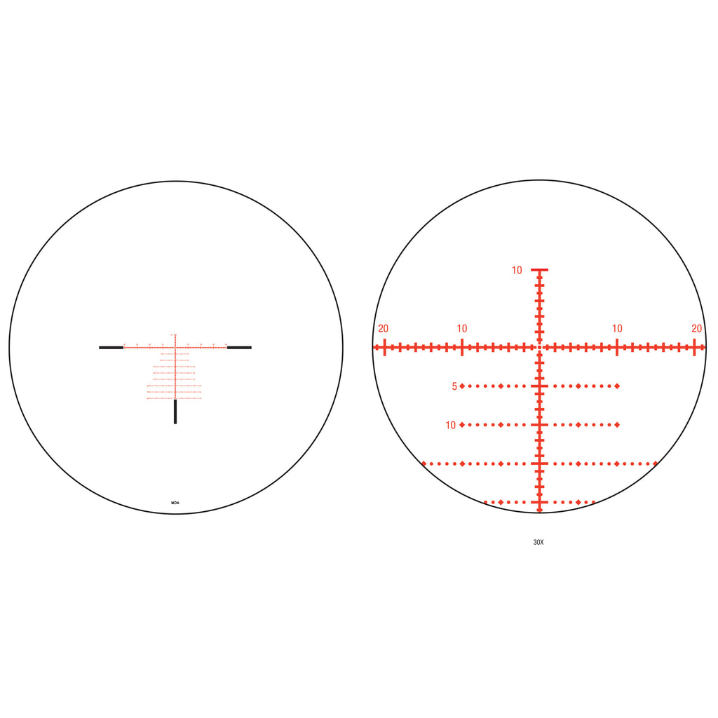 Trijicon Tenmile 4.5-30x56 FFP MOA Rifle Scope with Red/Green Illuminated Reticle