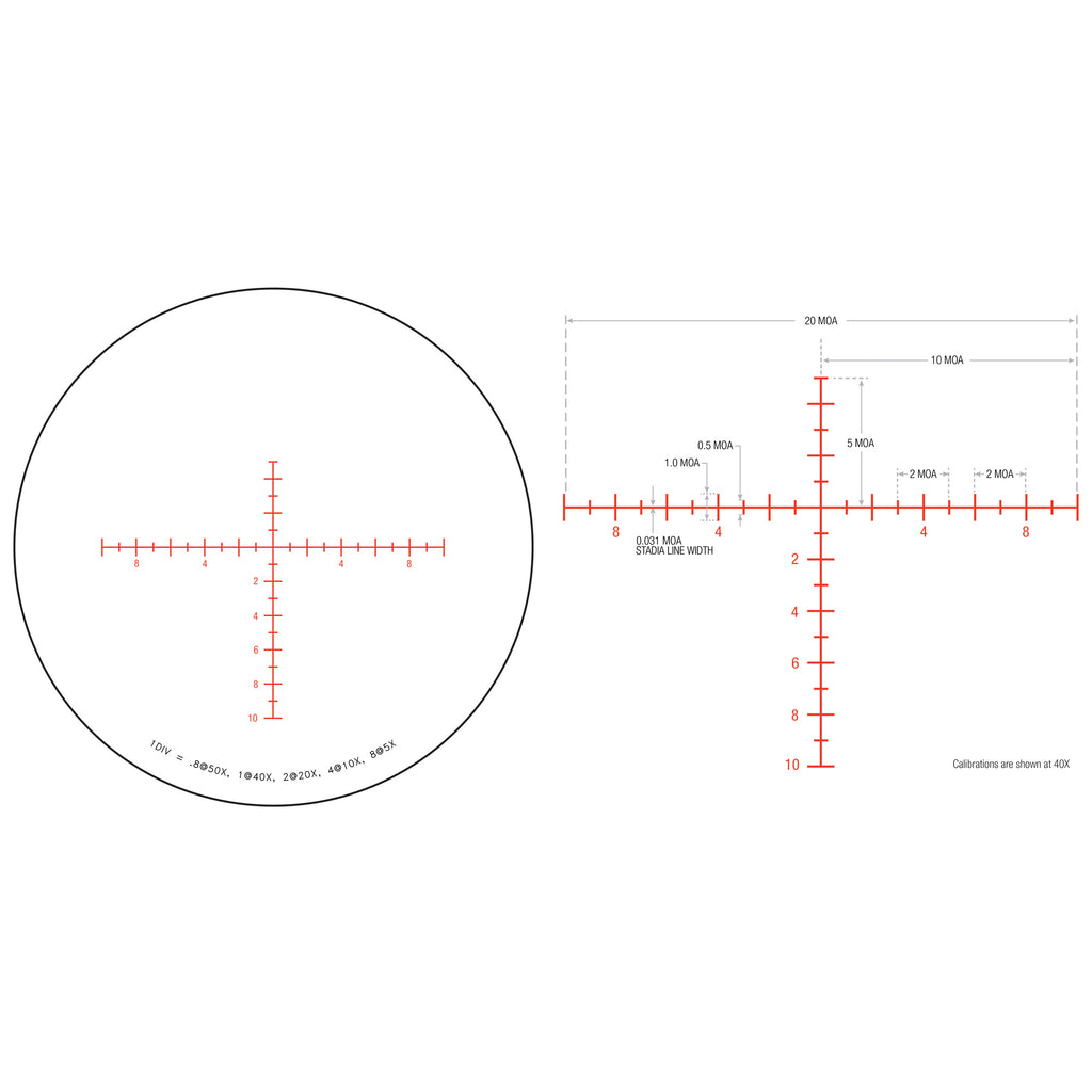 Trijicon Tenmile 5-50x56 Rifle Scope with Red/Green MOA Long Range Reticle