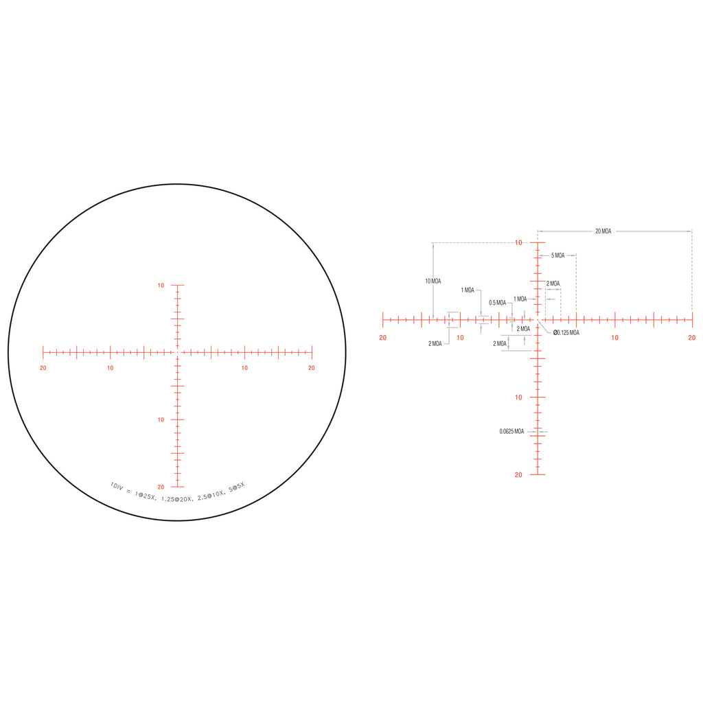 Trijicon Tenmile HX 5-25x50 Rifle Scope with Red MOA Center Dot Reticle