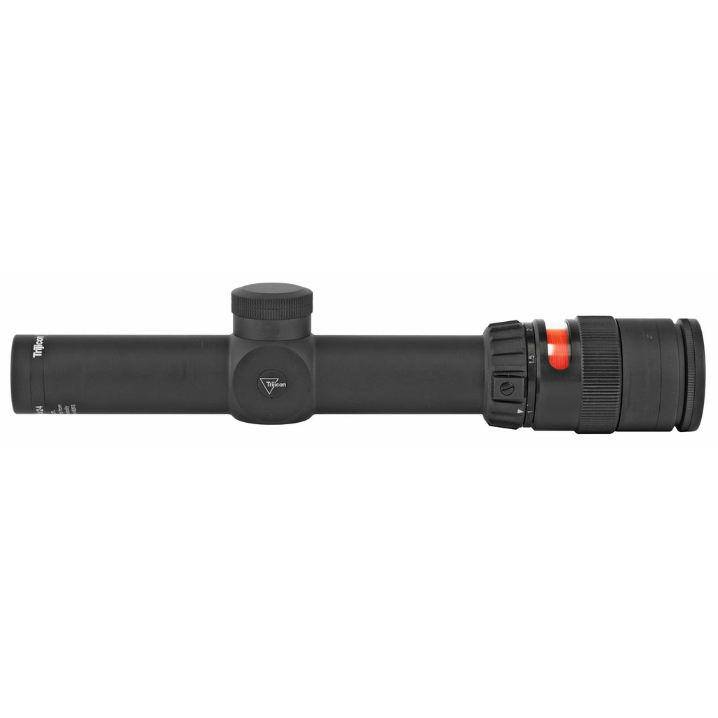 Trijicon AccuPoint 1-4x24 Red Triangle Post Rifle Scope - Black, 30mm Tube