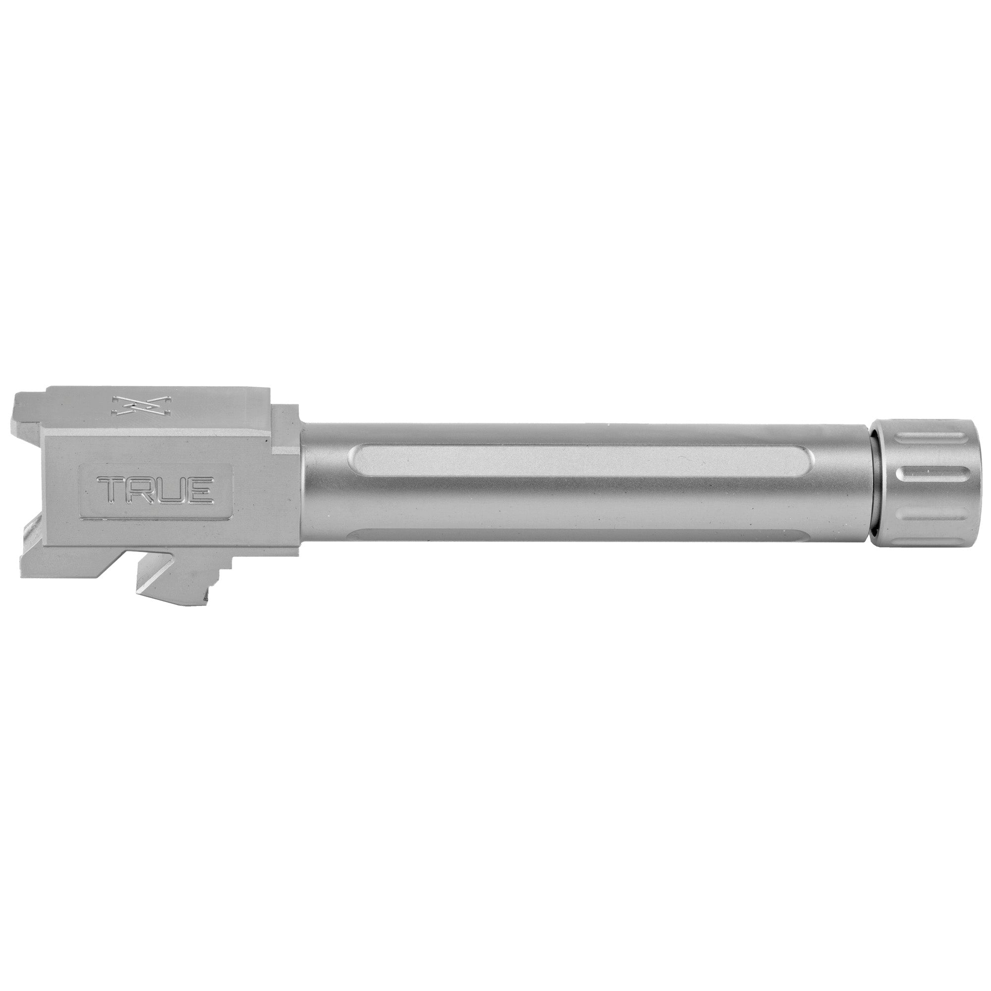 True Precision G19 Threaded 9mm Barrel - American Made Silver Barrel for Glock 19