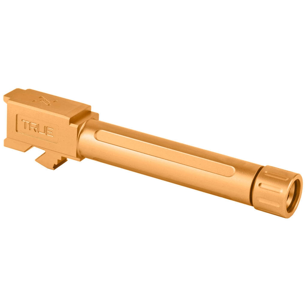 True Precision Gold Threaded 9mm Barrel for Glock G19 – Part TP-G19B-XTG