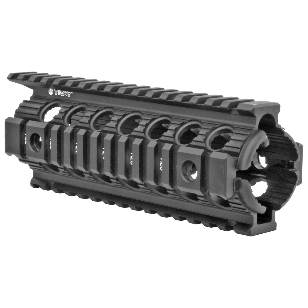 TROY Industries Enhanced Drop-In Quad Rail for M4/AR-15 Carbine – Black, Model SRAI-DID-D7BT-00