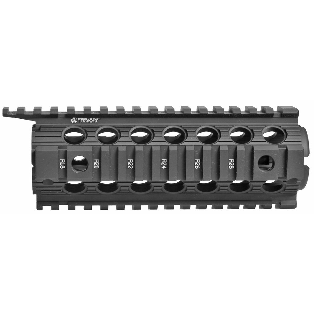 TROY Industries Enhanced Drop-In Quad Rail for M4/AR-15 Carbine – Black, Model SRAI-DID-D7BT-00