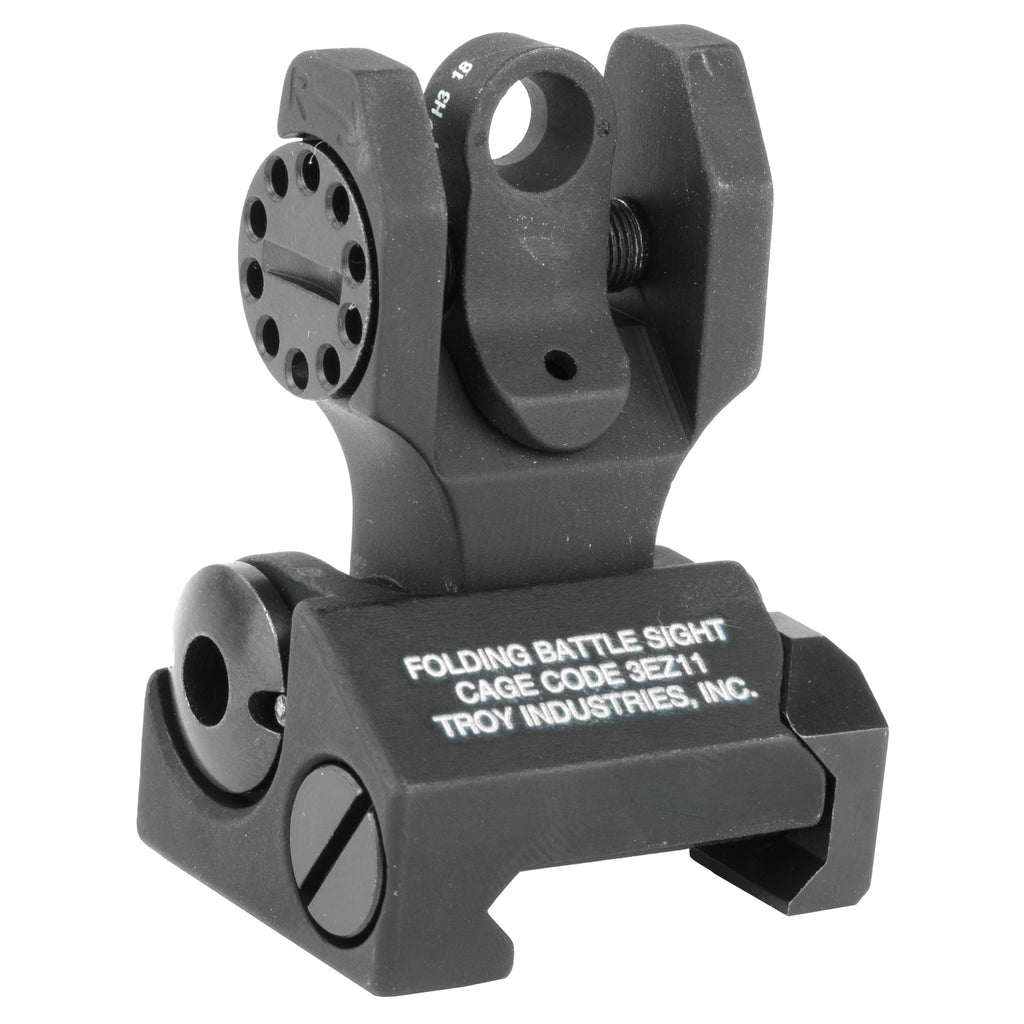 Troy Industries BattleSight Folding Rear Tritium Sight for Rifles - Black, Part Number SSIG-FBS-RTBT-00