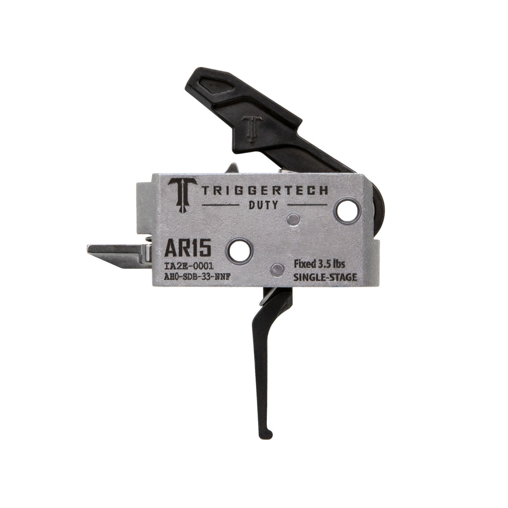 TriggerTech AR15 Duty Flat Trigger with 3.5 lb Pull for Military and Law Enforcement, Black