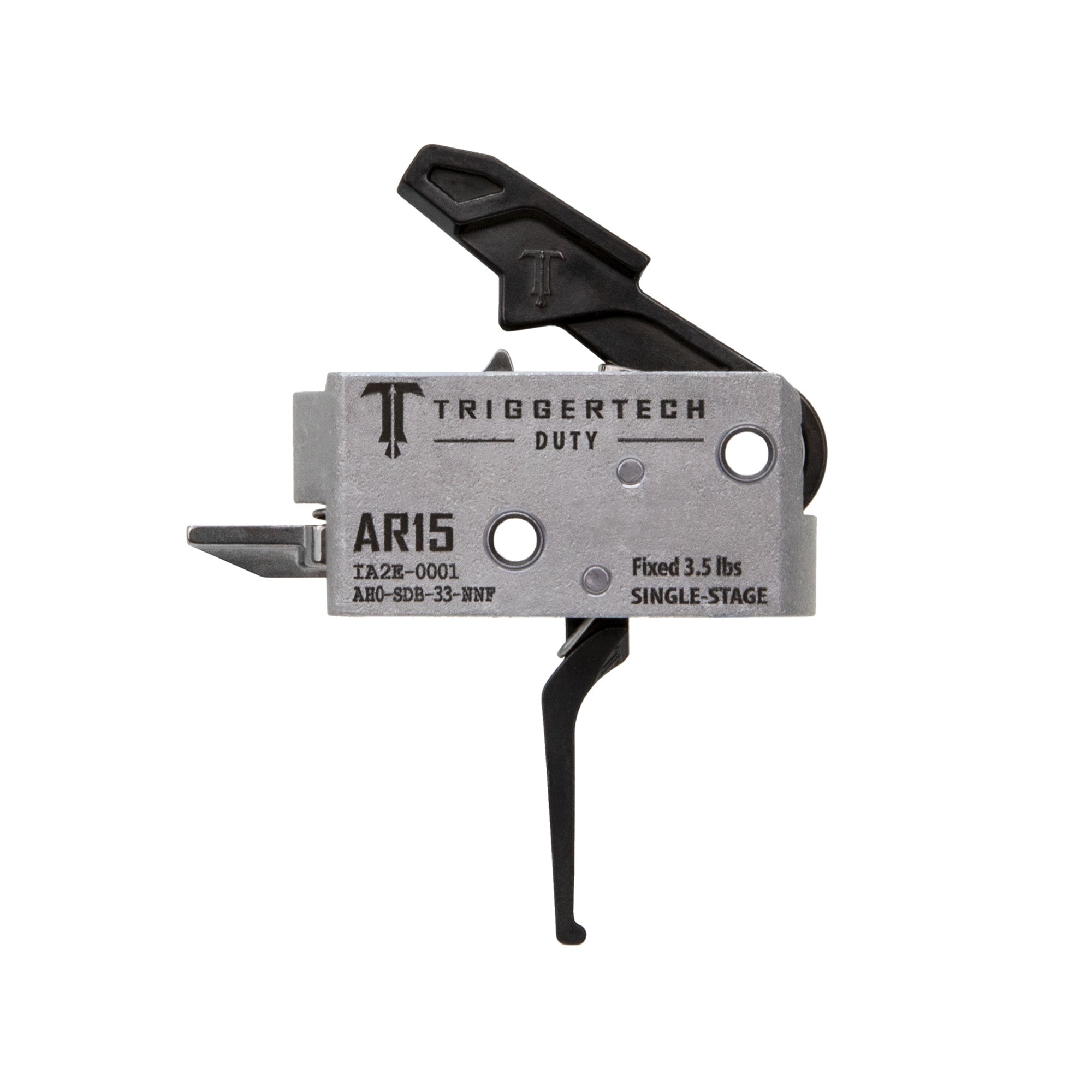 TriggerTech AR15 Duty Flat Trigger with 3.5 lb Pull for Military and Law Enforcement, Black