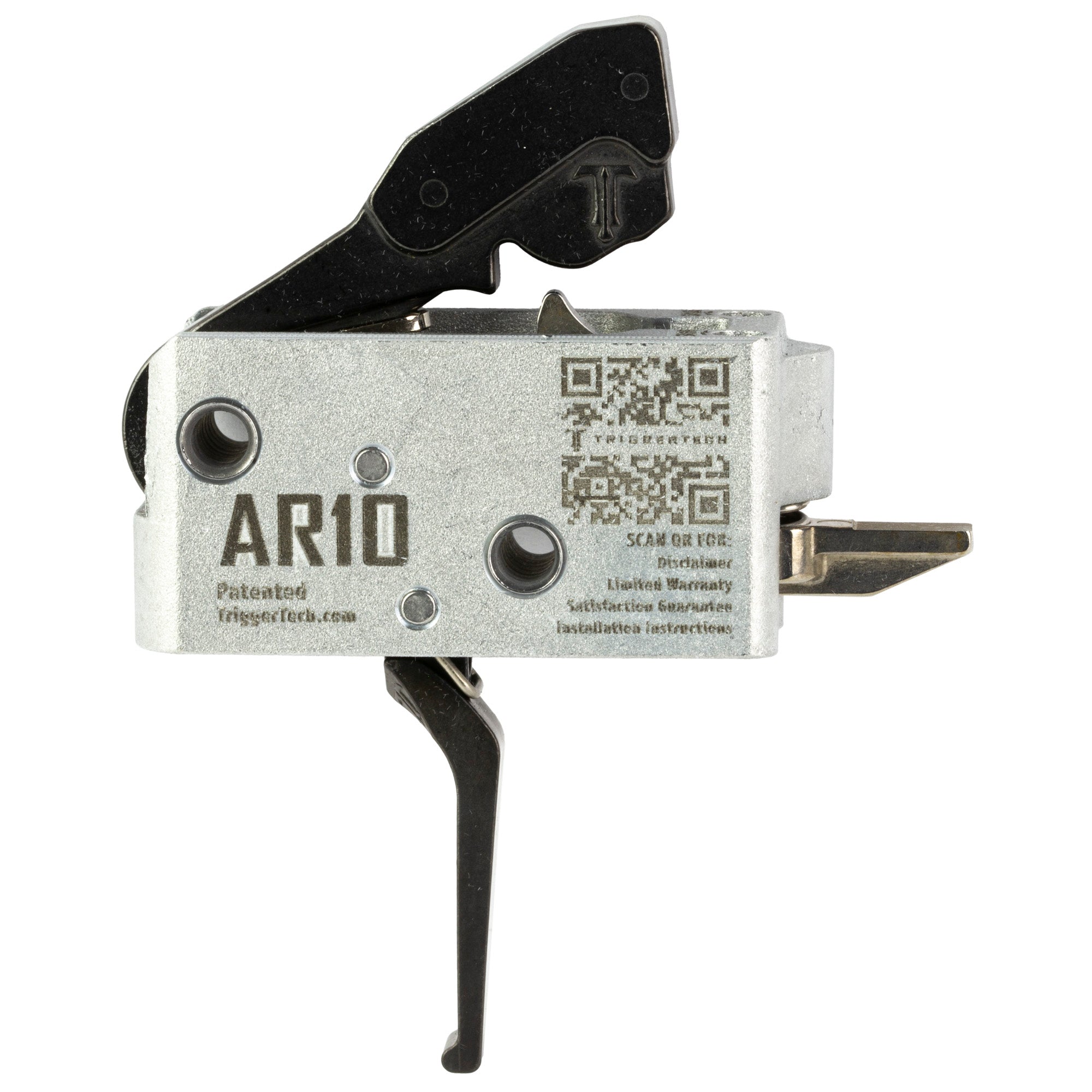 TriggerTech AR10 Duty Flat Trigger - 3.5 lb Pull Weight, Black