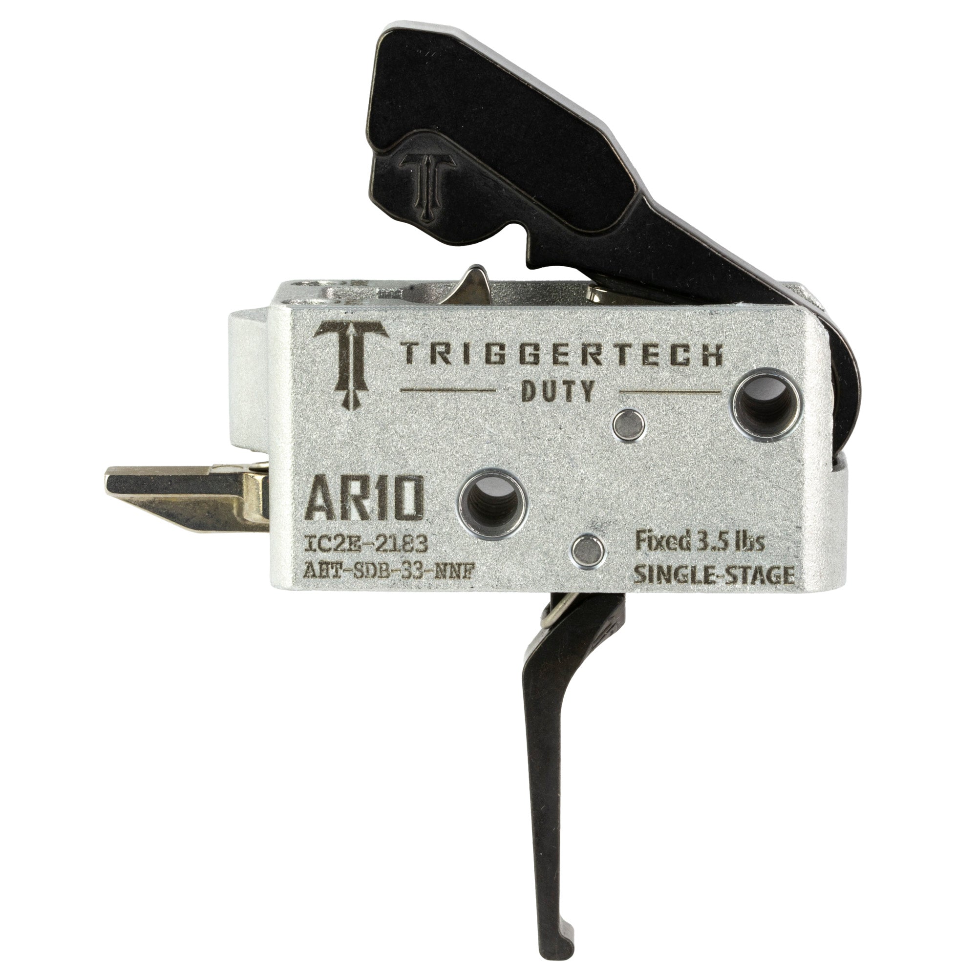 TriggerTech AR10 Duty Flat Trigger - 3.5 lb Pull Weight, Black