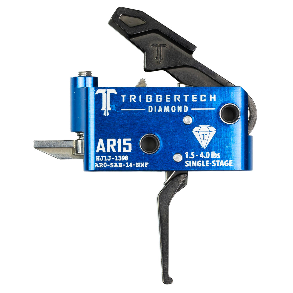 TriggerTech AR15 Diamond Trigger - Single Stage Flat Blue for Enhanced Accuracy