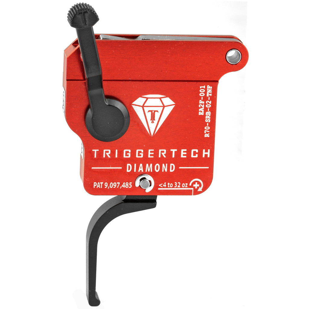TriggerTech R700 Diamond Flat Trigger for Remington 700 - Black, Model R70-SRB-02-TNF