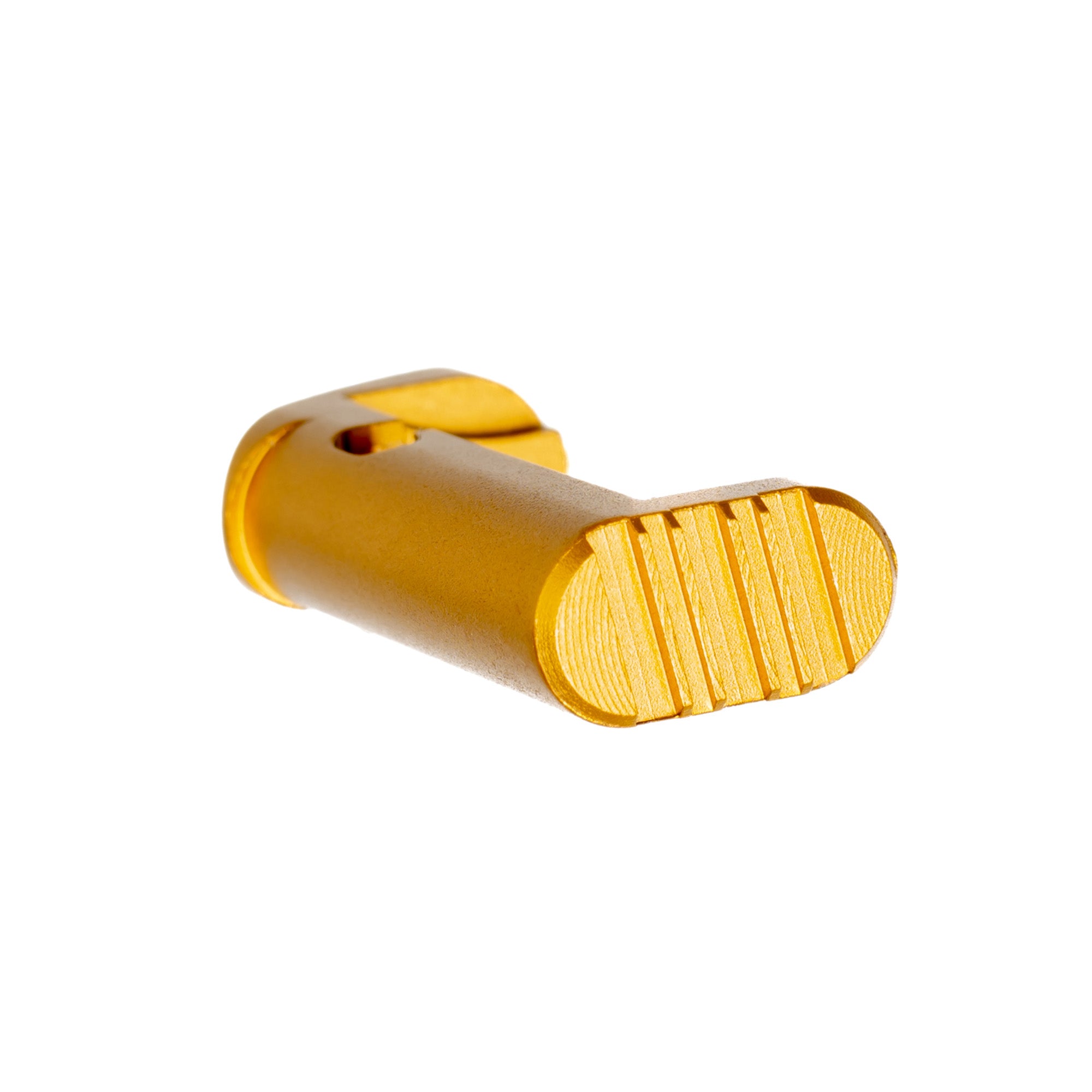 Tyrant CNC Hellcat Extended Gold Magazine Release - Ambidextrous Design and Tactical Serrations