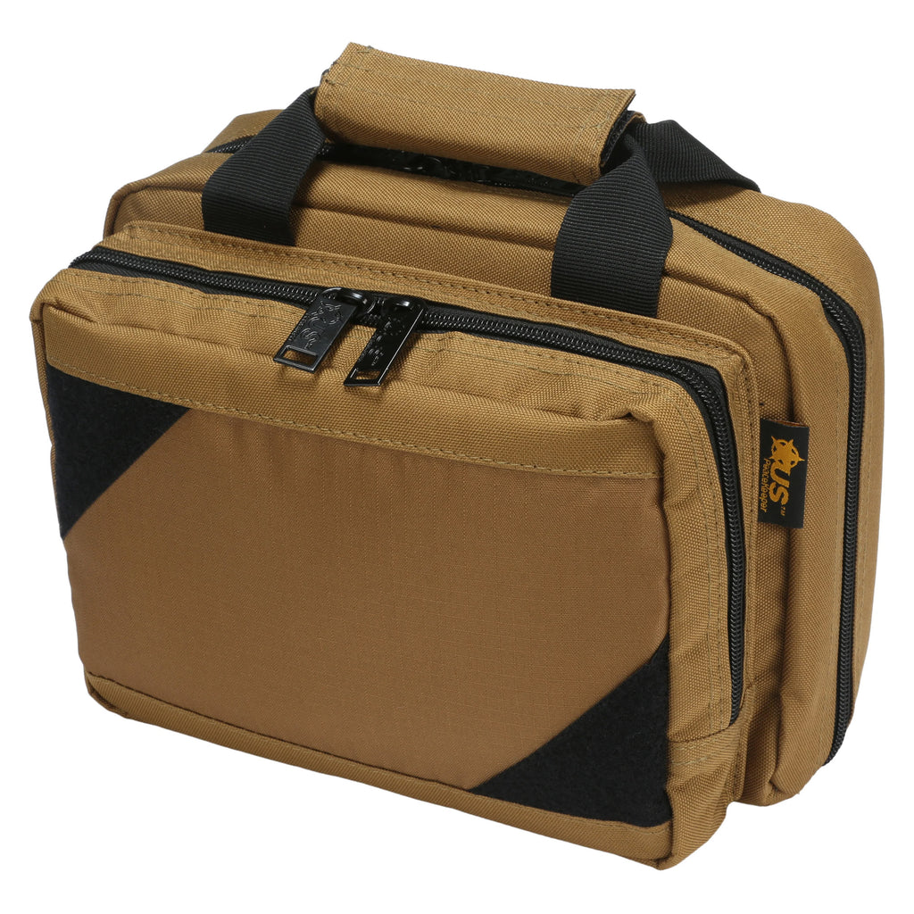 US PeaceKeeper Micro Mini Range Bag in Tan - Compact Nylon Pistol Organizer