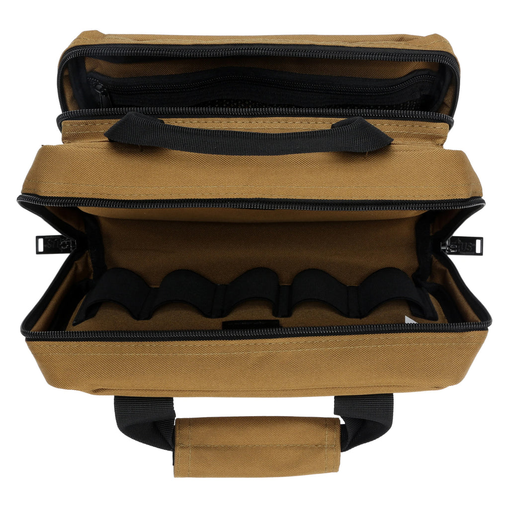 US PeaceKeeper Micro Mini Range Bag in Tan - Compact Nylon Pistol Organizer