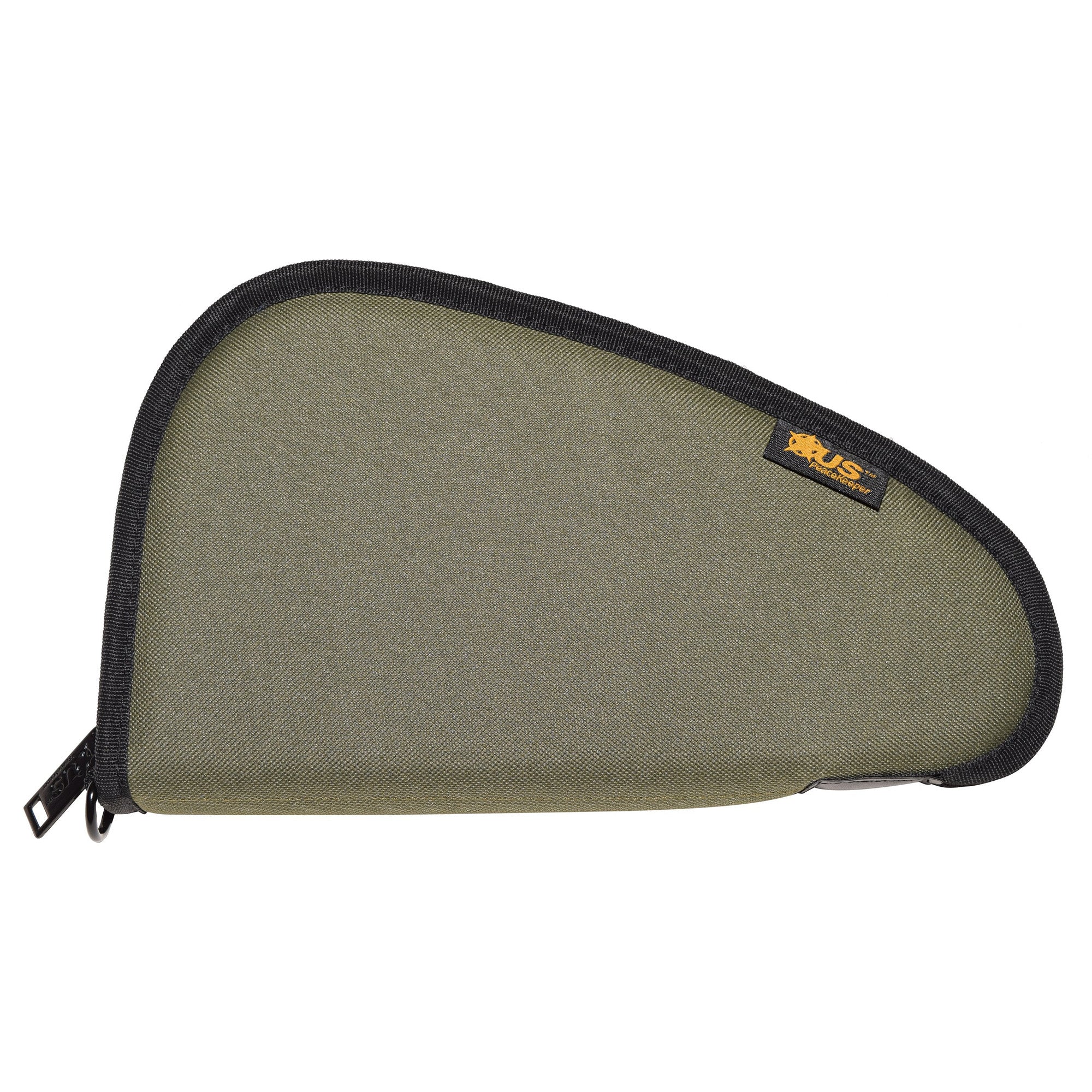 US PeaceKeeper Pistol Case 11-inch Olive Drab Green with Double-Stitched Padding and Lockable D-Ring