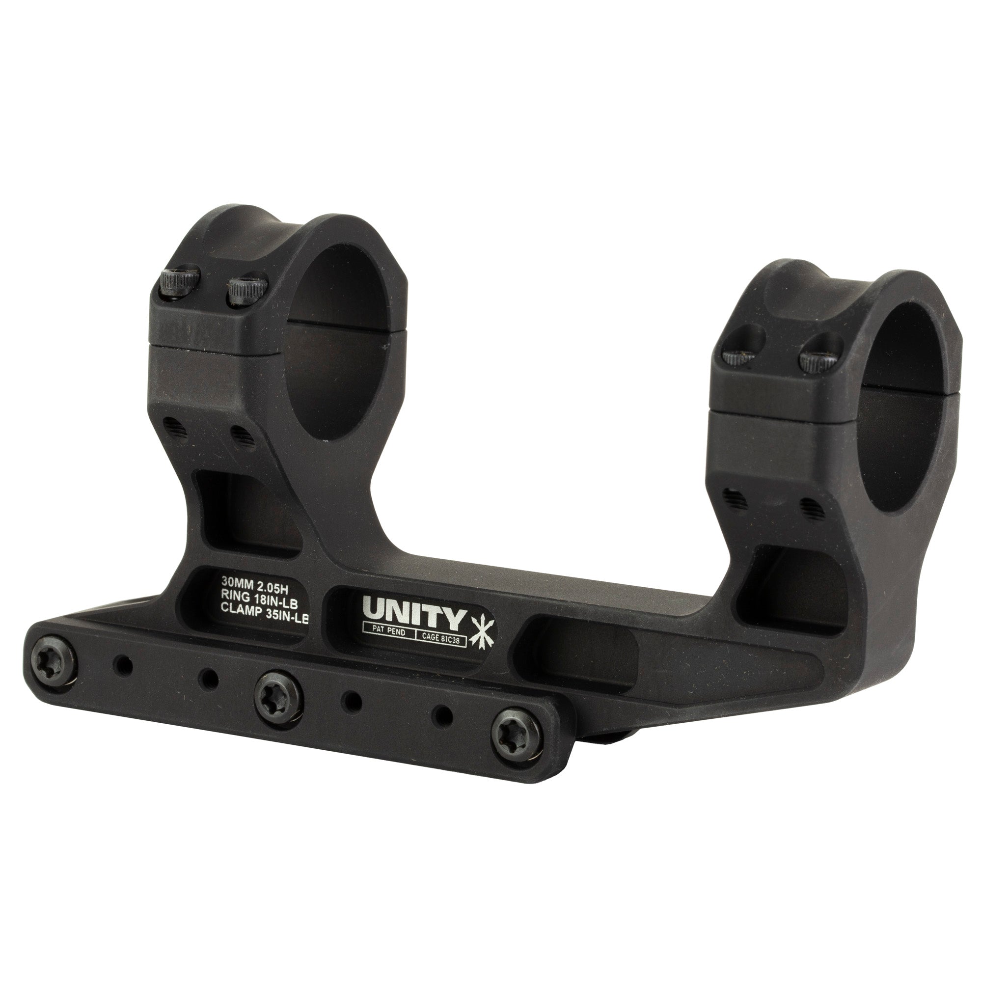 Unity Tactical FAST LPVO 30mm Mount - Black, Model FST-S30205B
