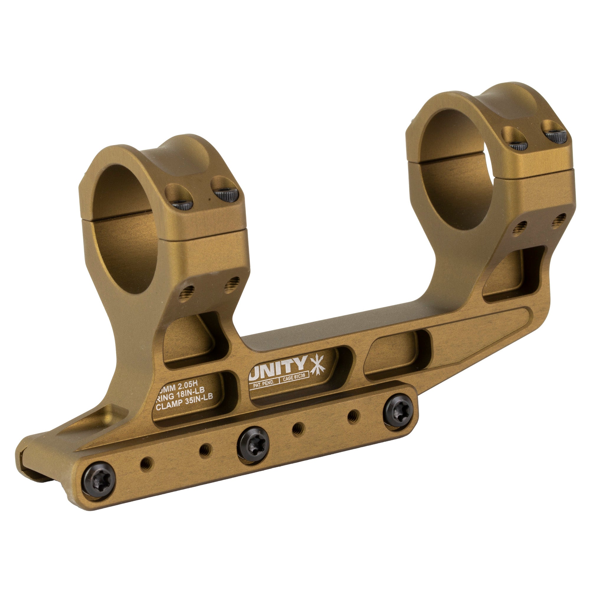 Unity Tactical FAST LPVO 30mm Mount in Flat Dark Earth - Part No. FST-S30205F