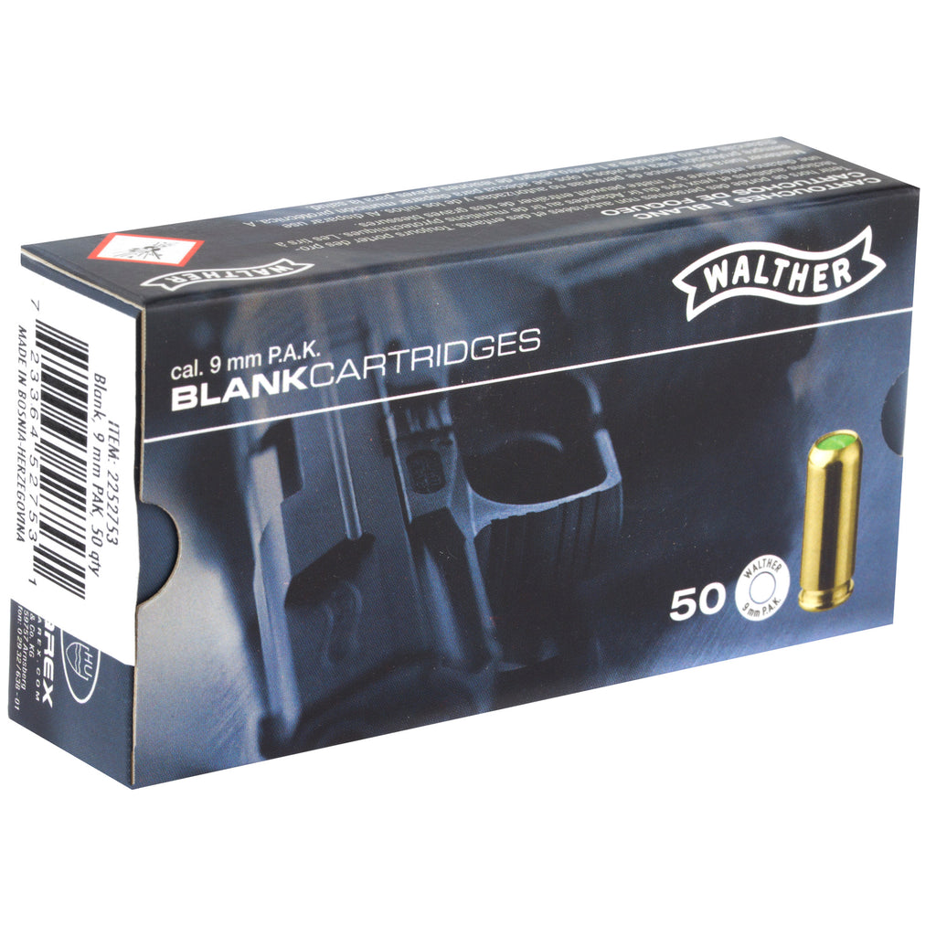 Umarex UMX Walther 9mm PAK Blank Ammunition - 50 Rounds