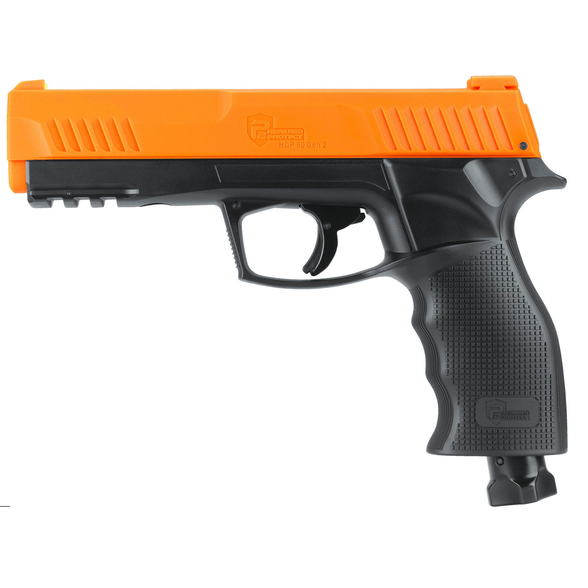 Umarex P2P Hdp 50 Gen 2, Pepper Ball Air Pistol, .50 Cal, Black And Orange, 6 Rounds