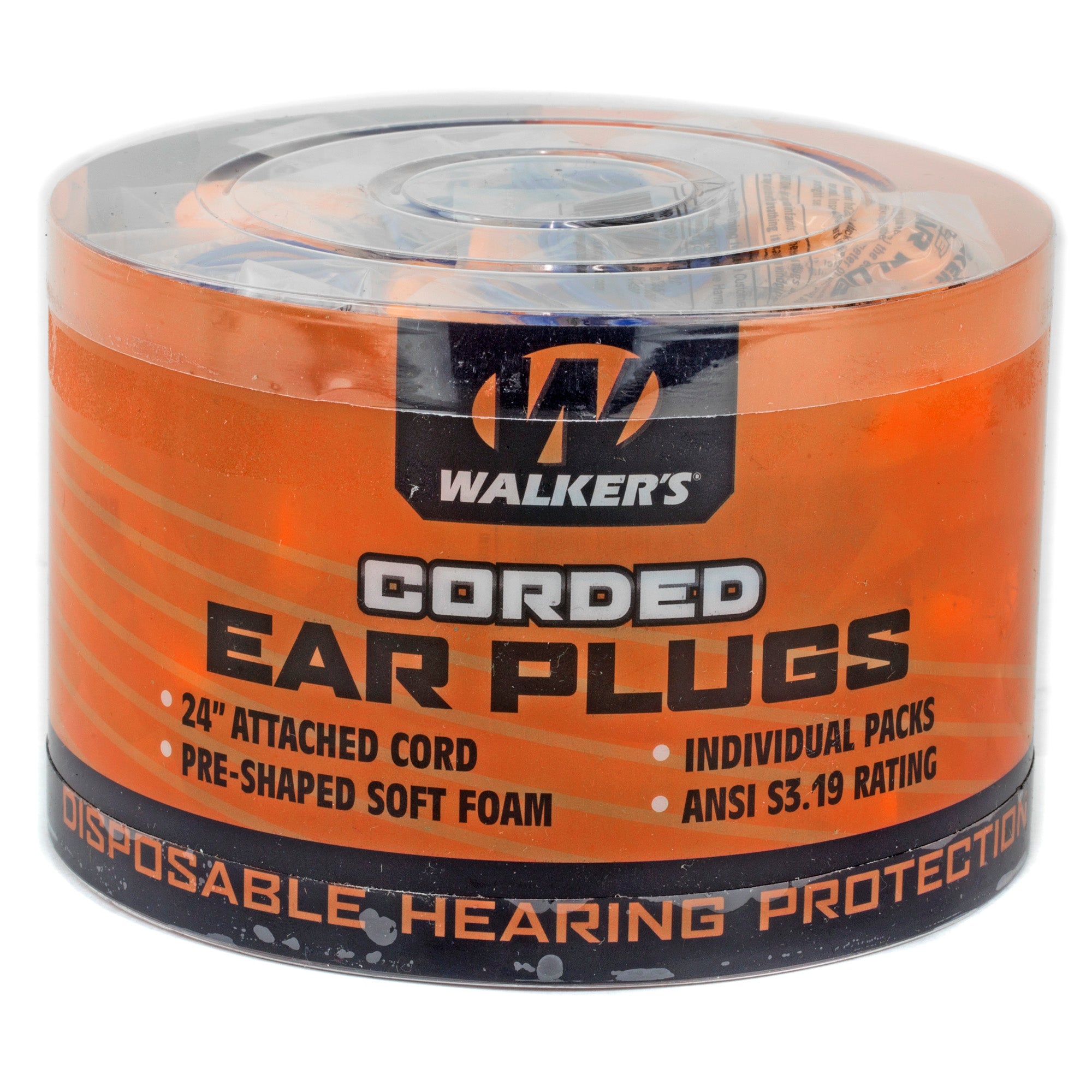 Walker's Foam Ear Plugs - 50 Pack with Cord for Shooting Protection and Safety