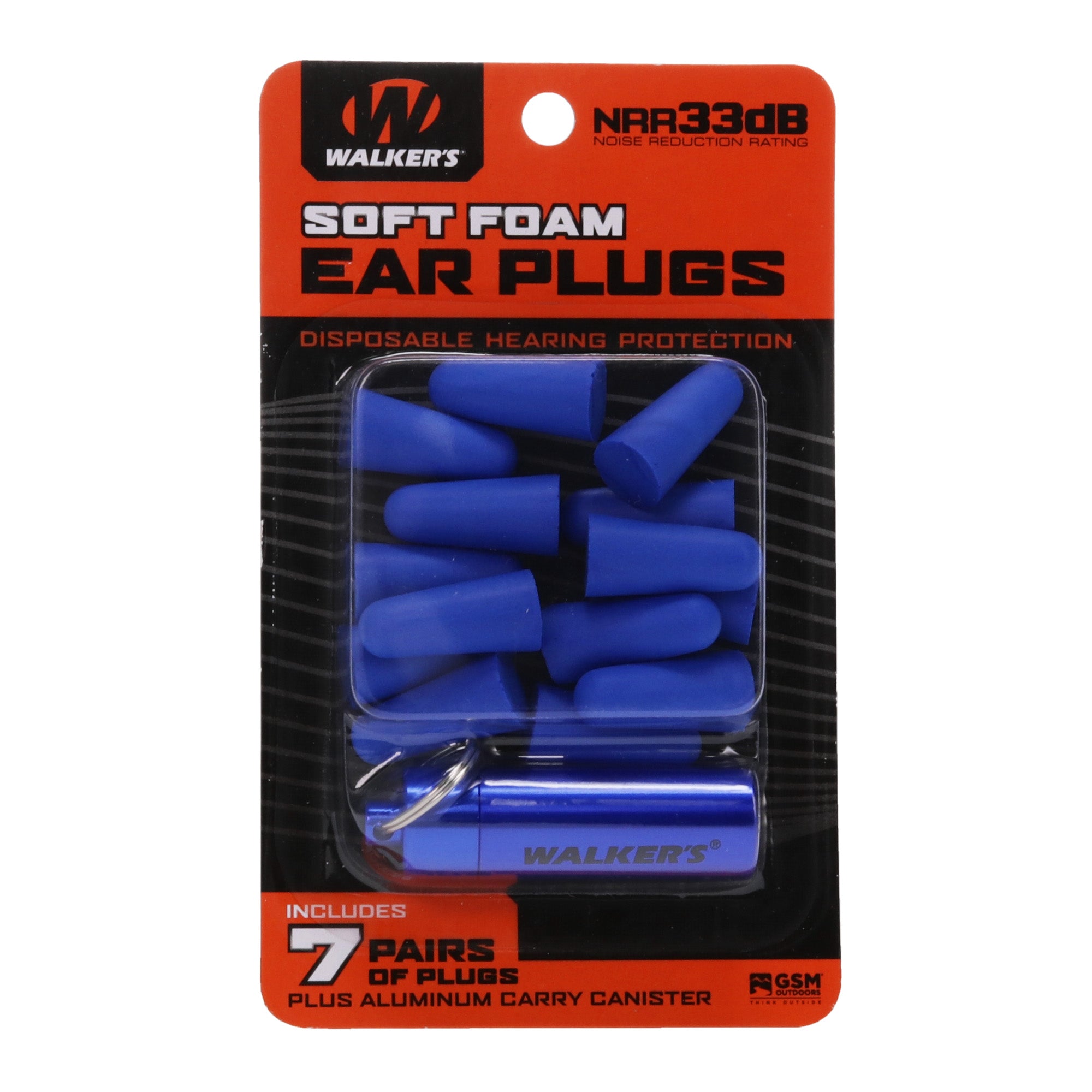 Walker's GWP-PLGCAN-YL Blue Foam Ear Plugs with Case – Hearing Protection for Shooting and Hunting